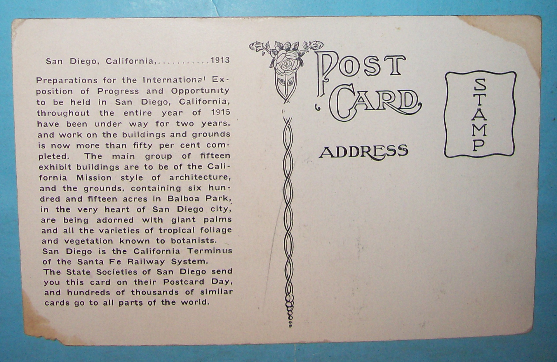 San Diego Exposition Postcard