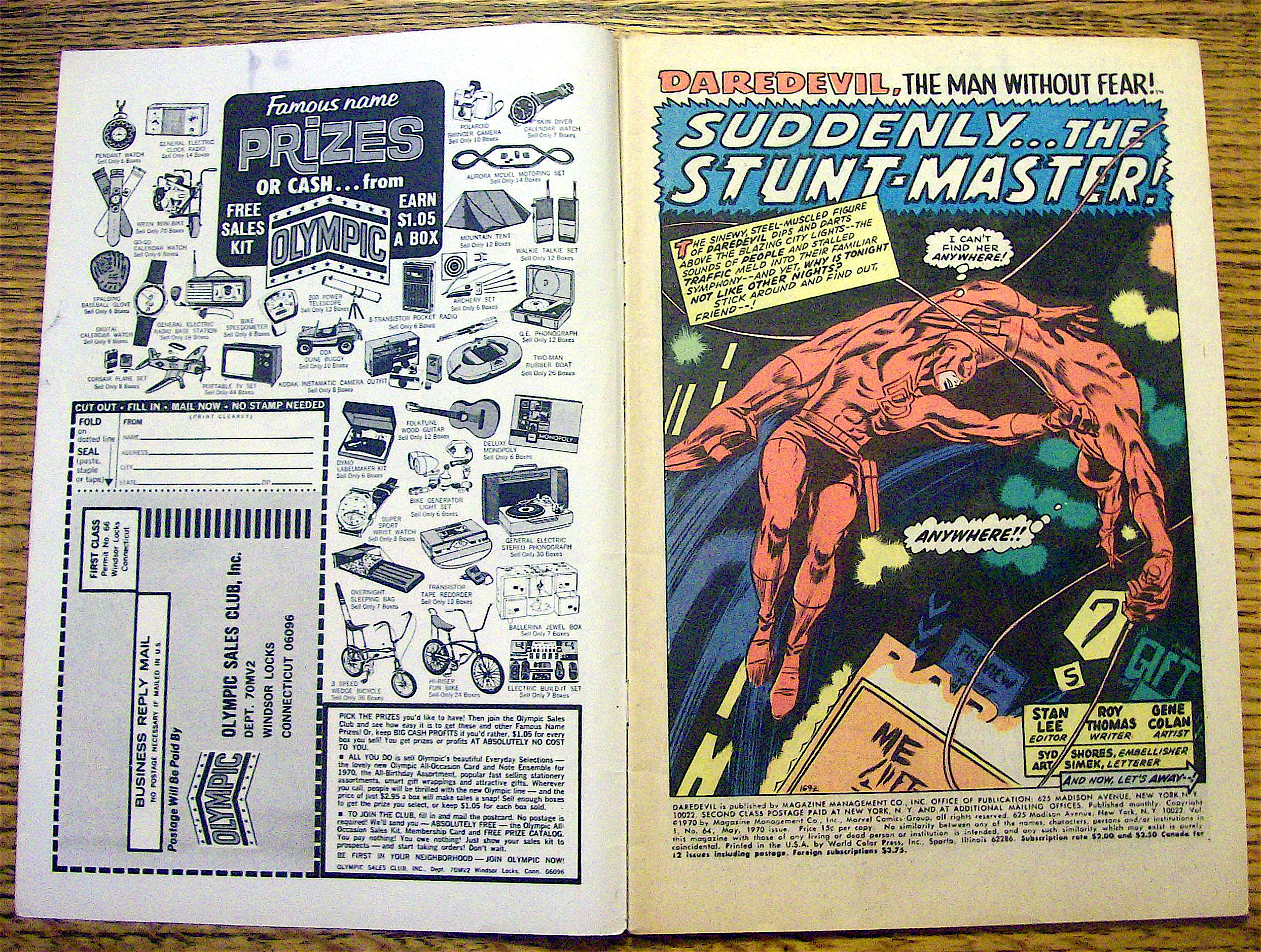 Marvel Comics Group DareDevil Comic #64 May 1970