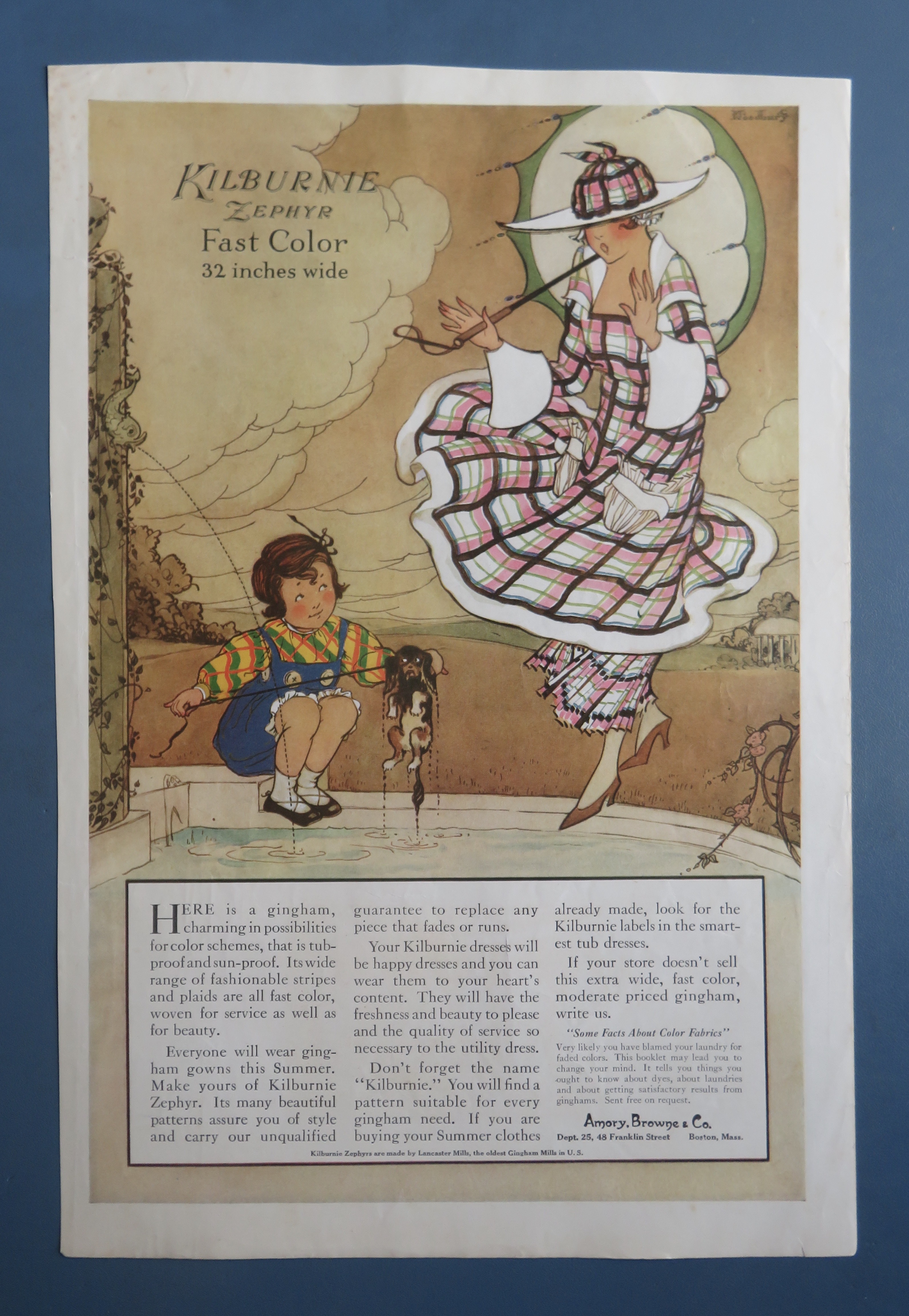 1910's Kilburnie Zephyr with Woman & Child with Dog