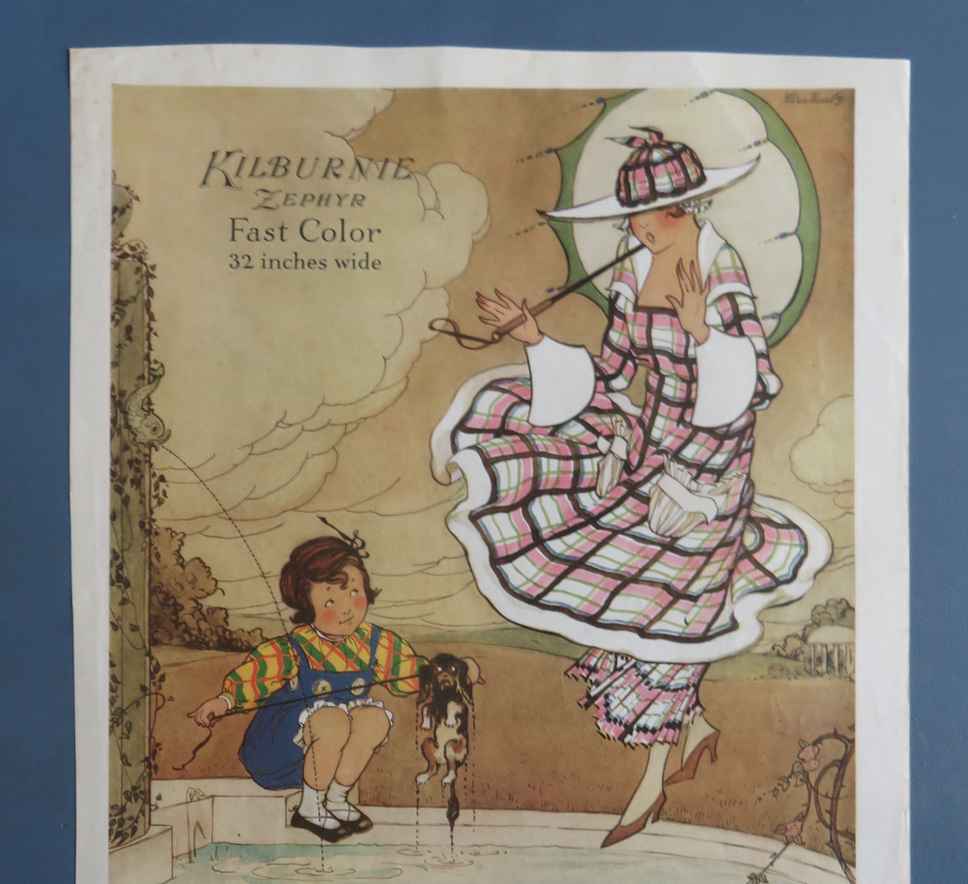 1910's Kilburnie Zephyr with Woman & Child with Dog
