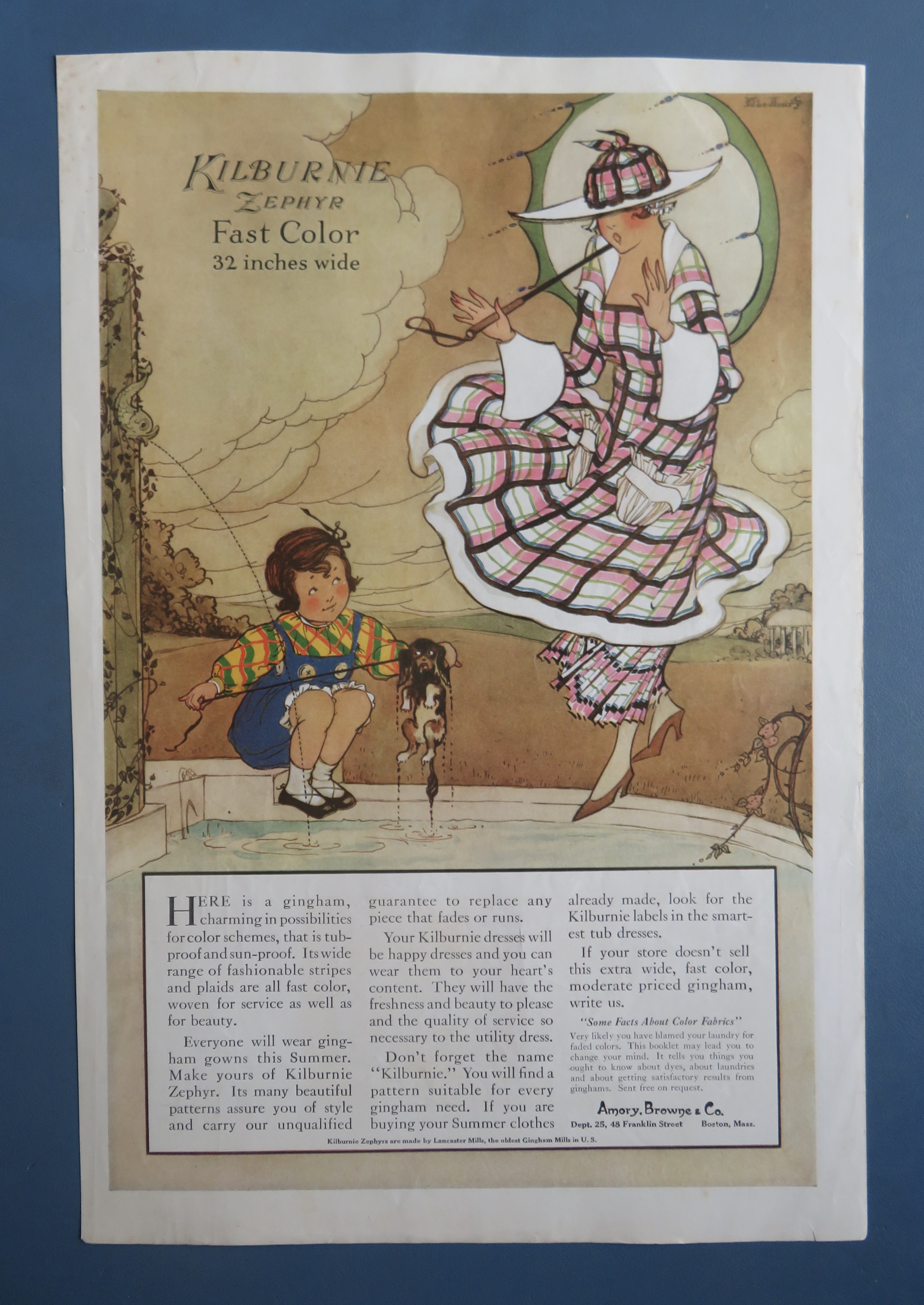 1910's Kilburnie Zephyr with Woman & Child with Dog