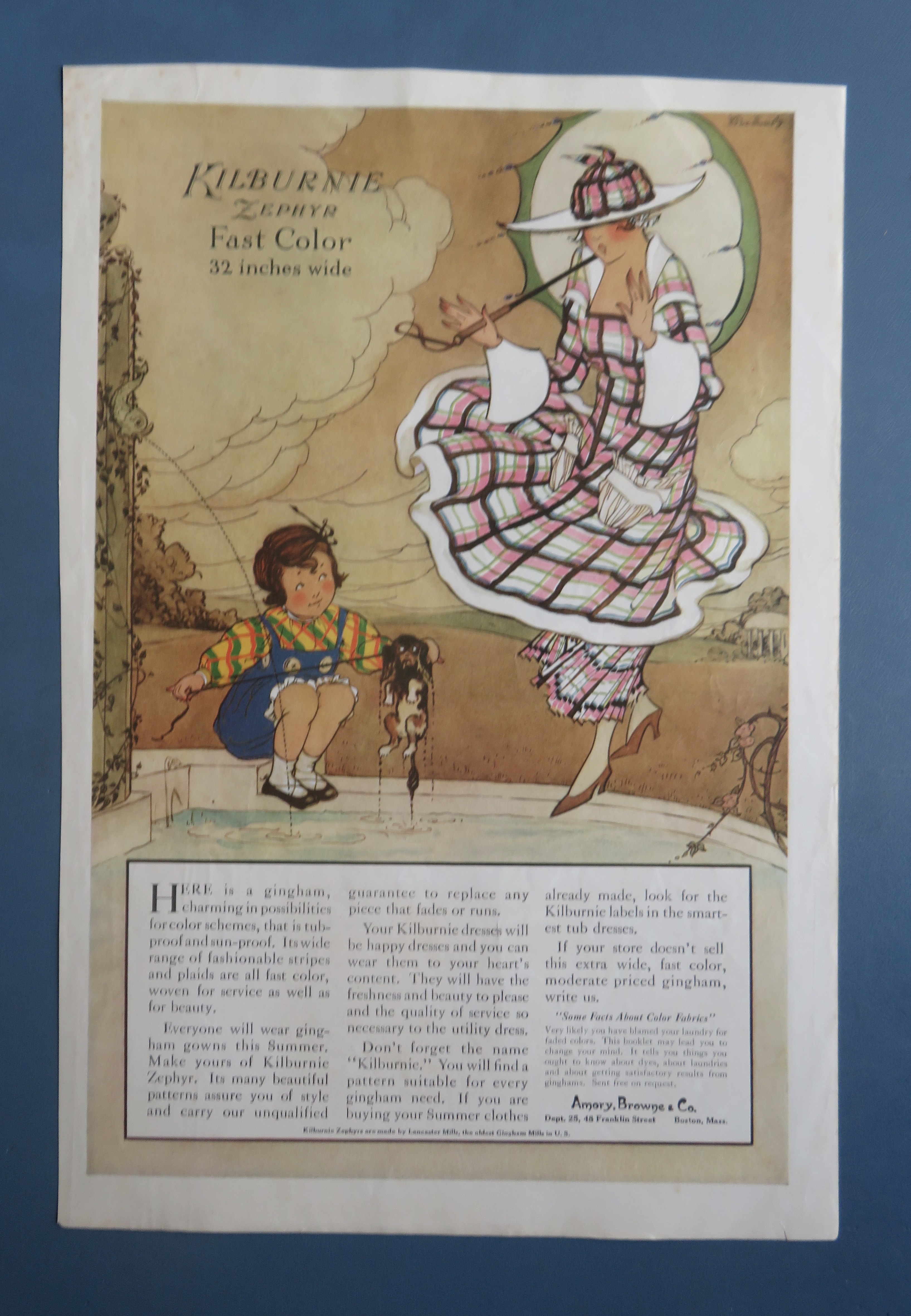 1910's Kilburnie Zephyr with Woman & Child with Dog