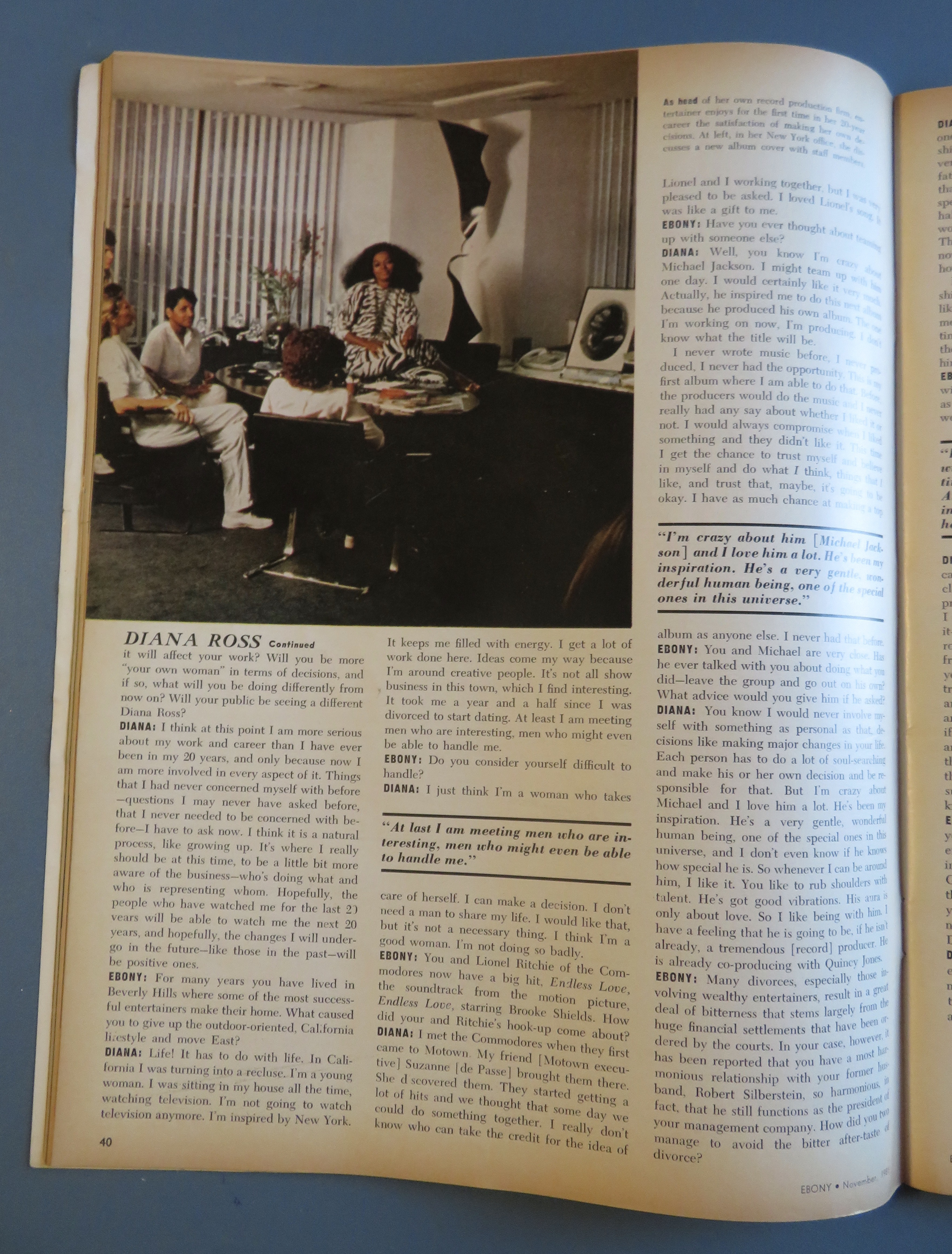 Ebony Magazine-November 1981-Diana Ross