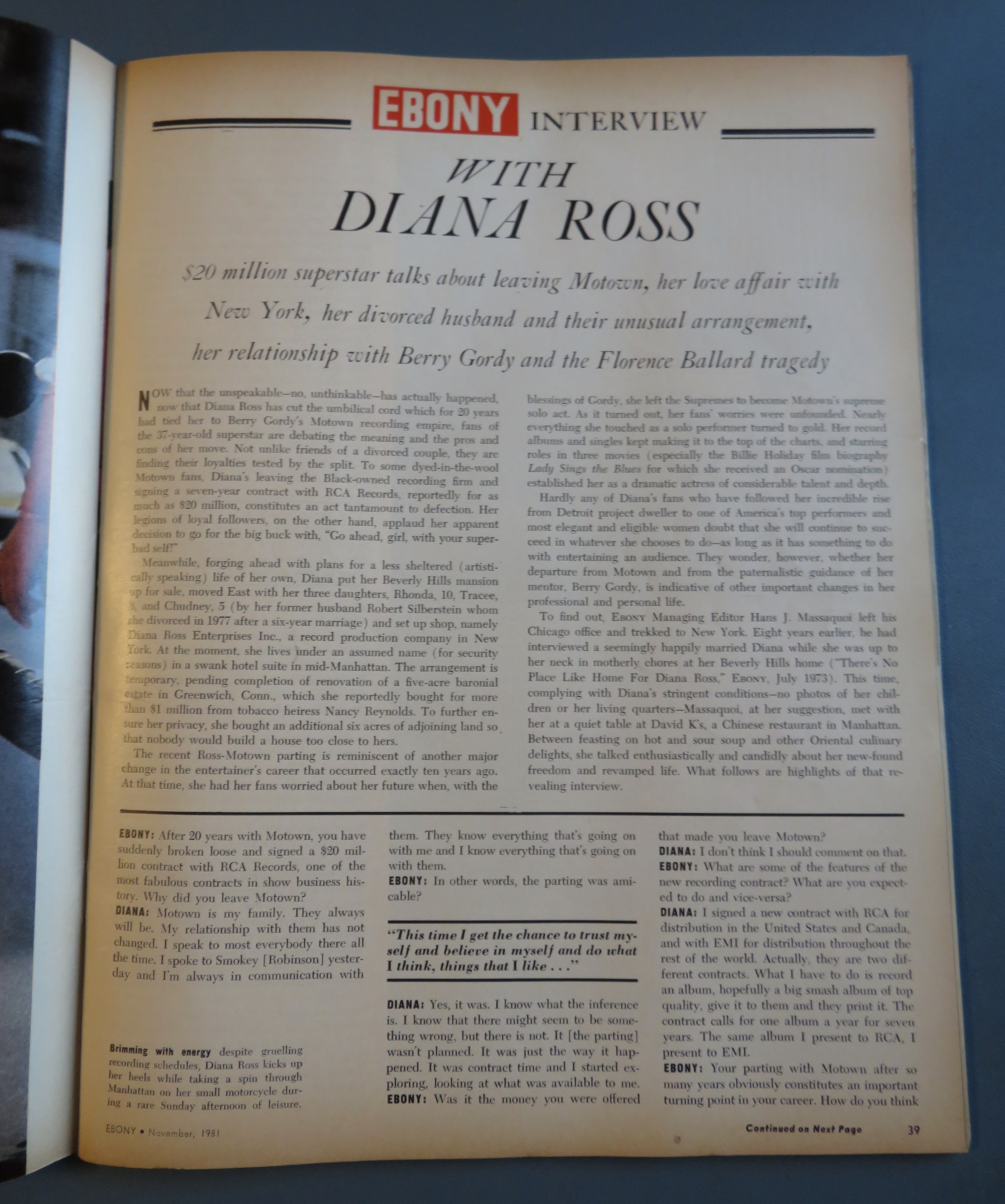 Ebony Magazine-November 1981-Diana Ross