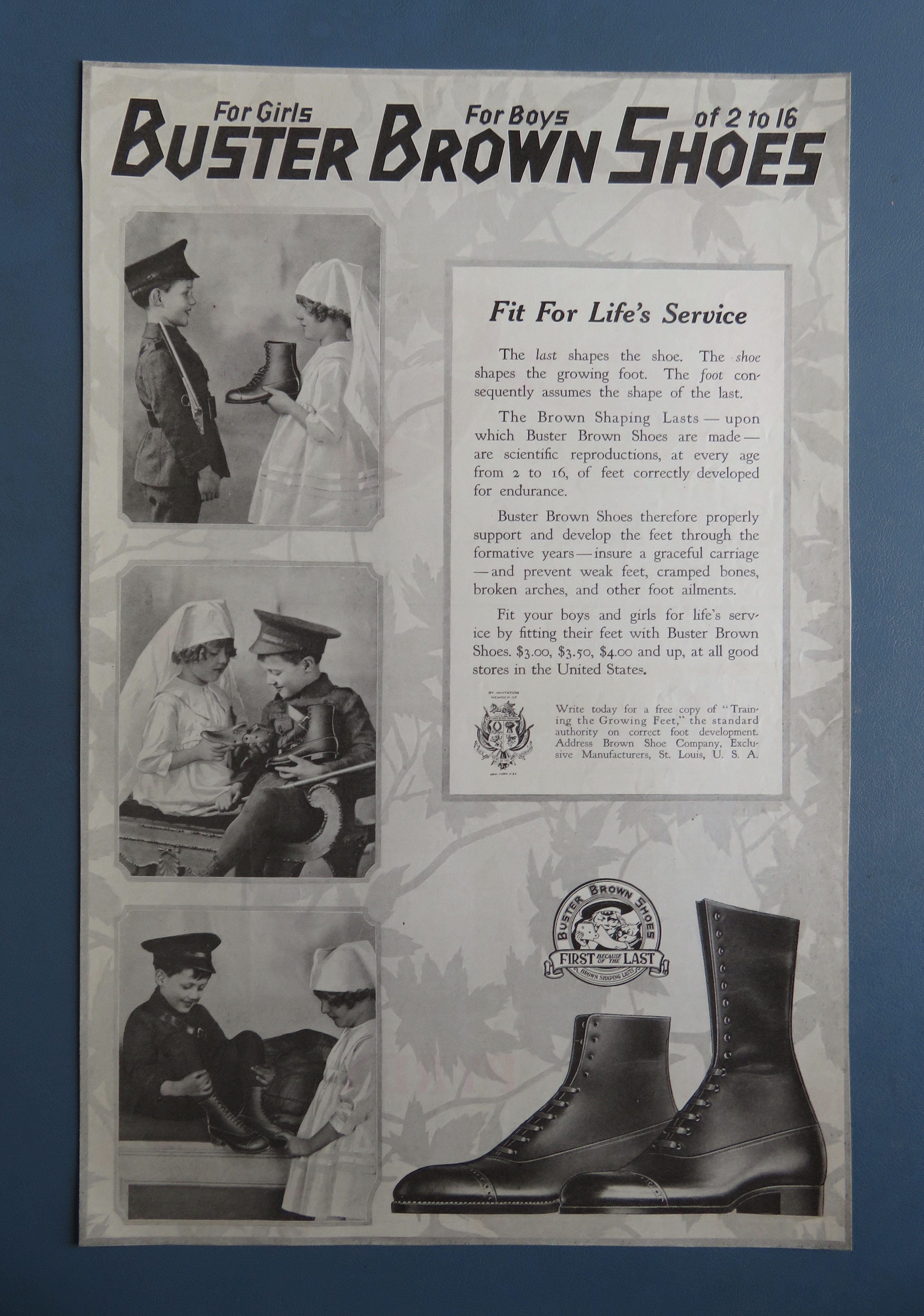 1918 Buster Brown Shoes with Children