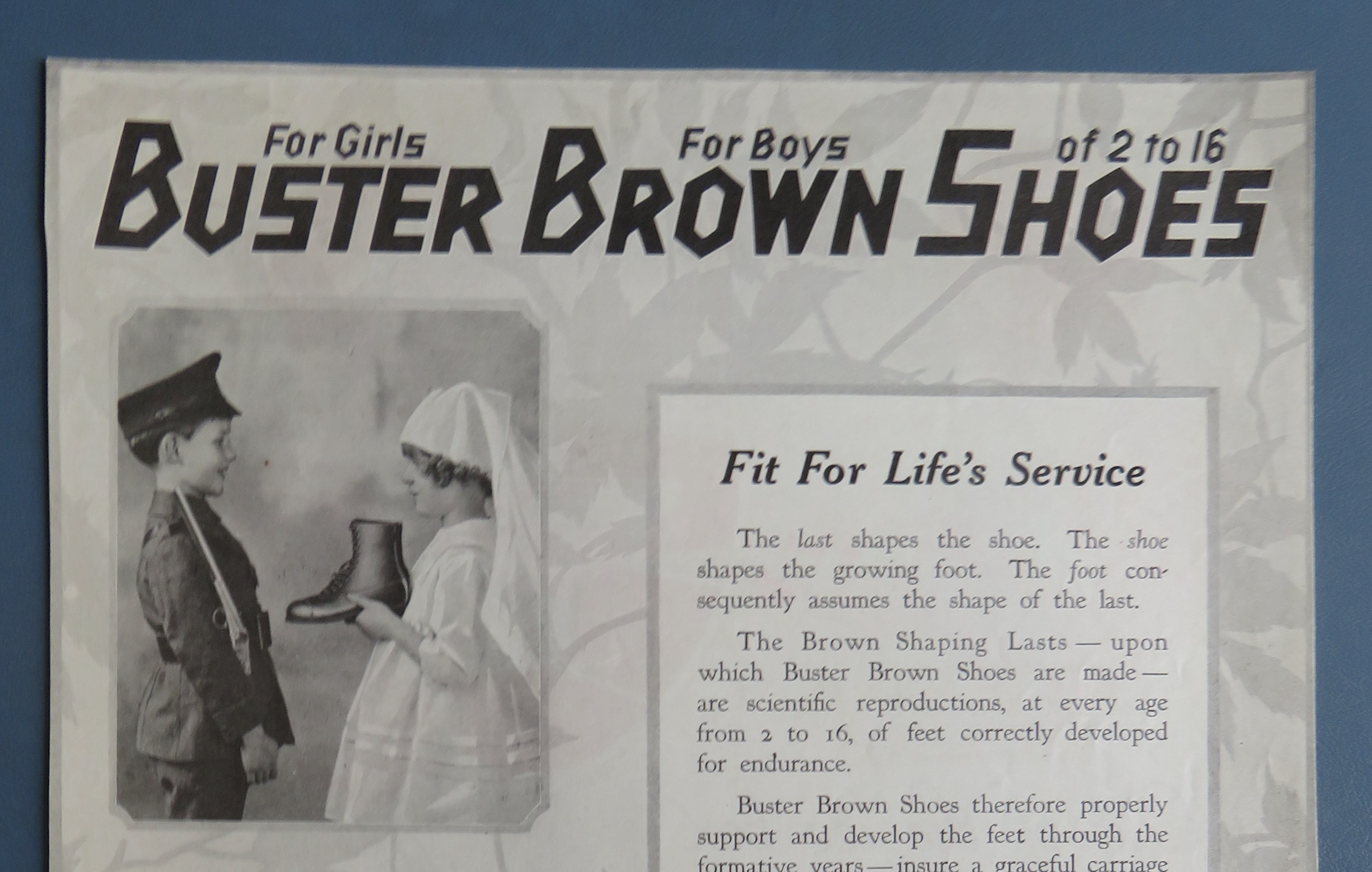 1918 Buster Brown Shoes with Children