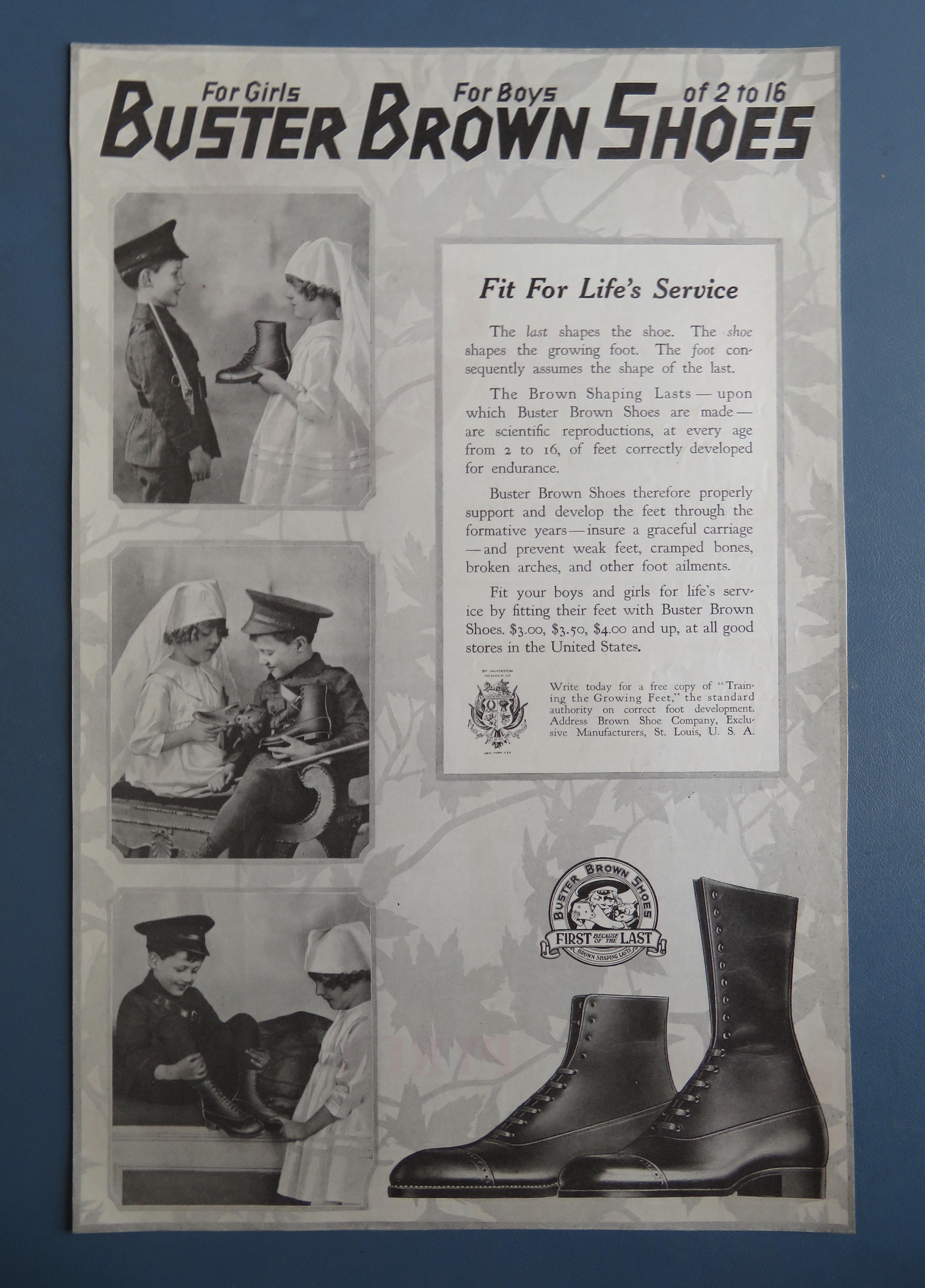 1918 Buster Brown Shoes with Children