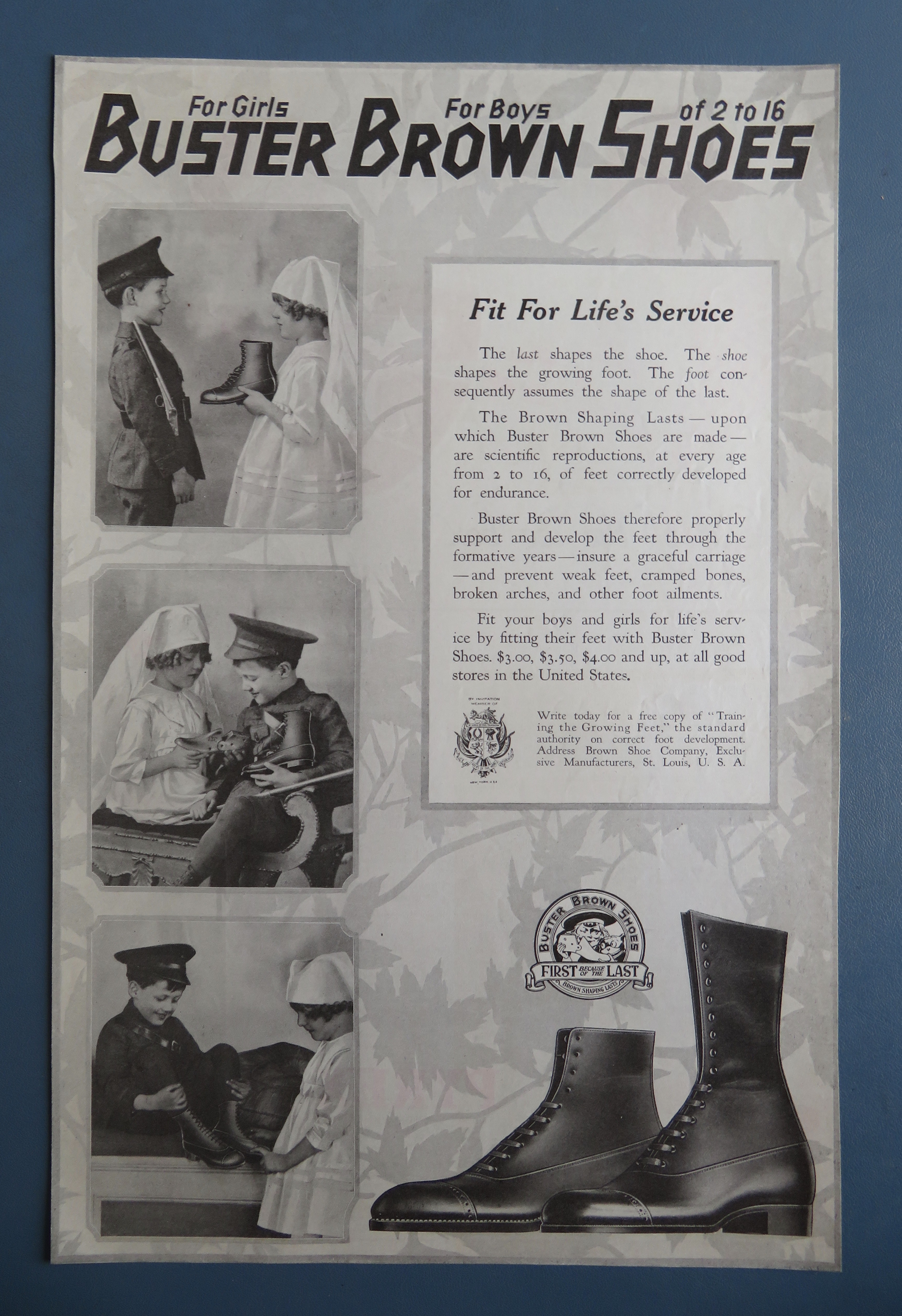 1918 Buster Brown Shoes with Children