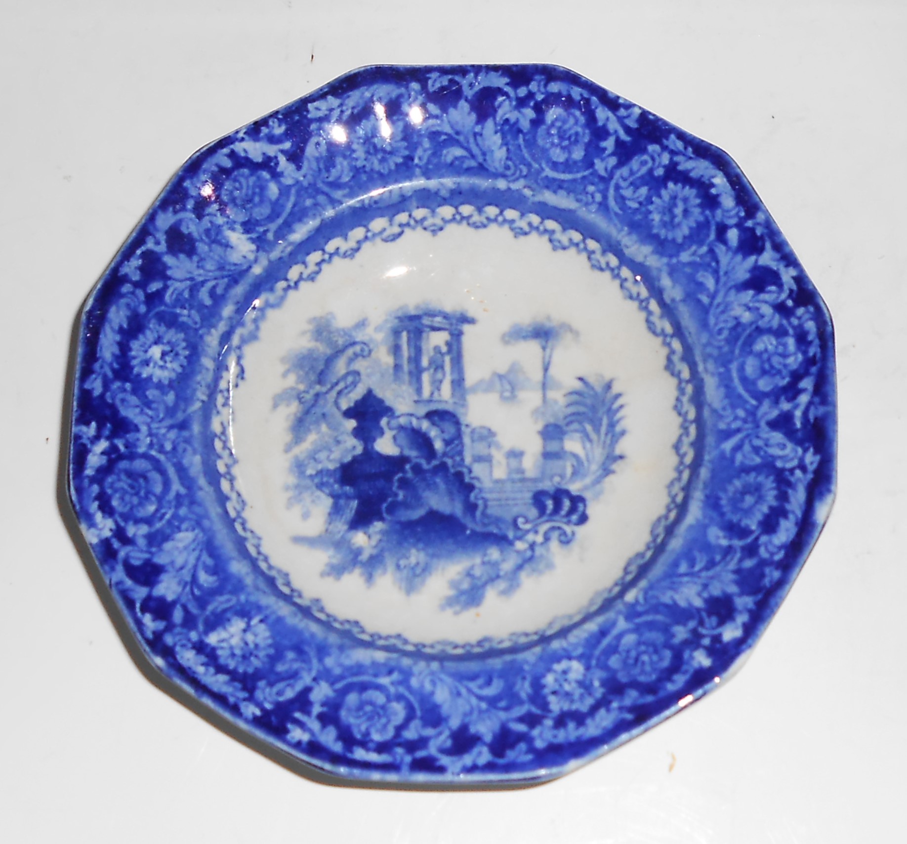 VINTAGE TJ & J Mayer Flow Blue Grecian Scroll Fruit