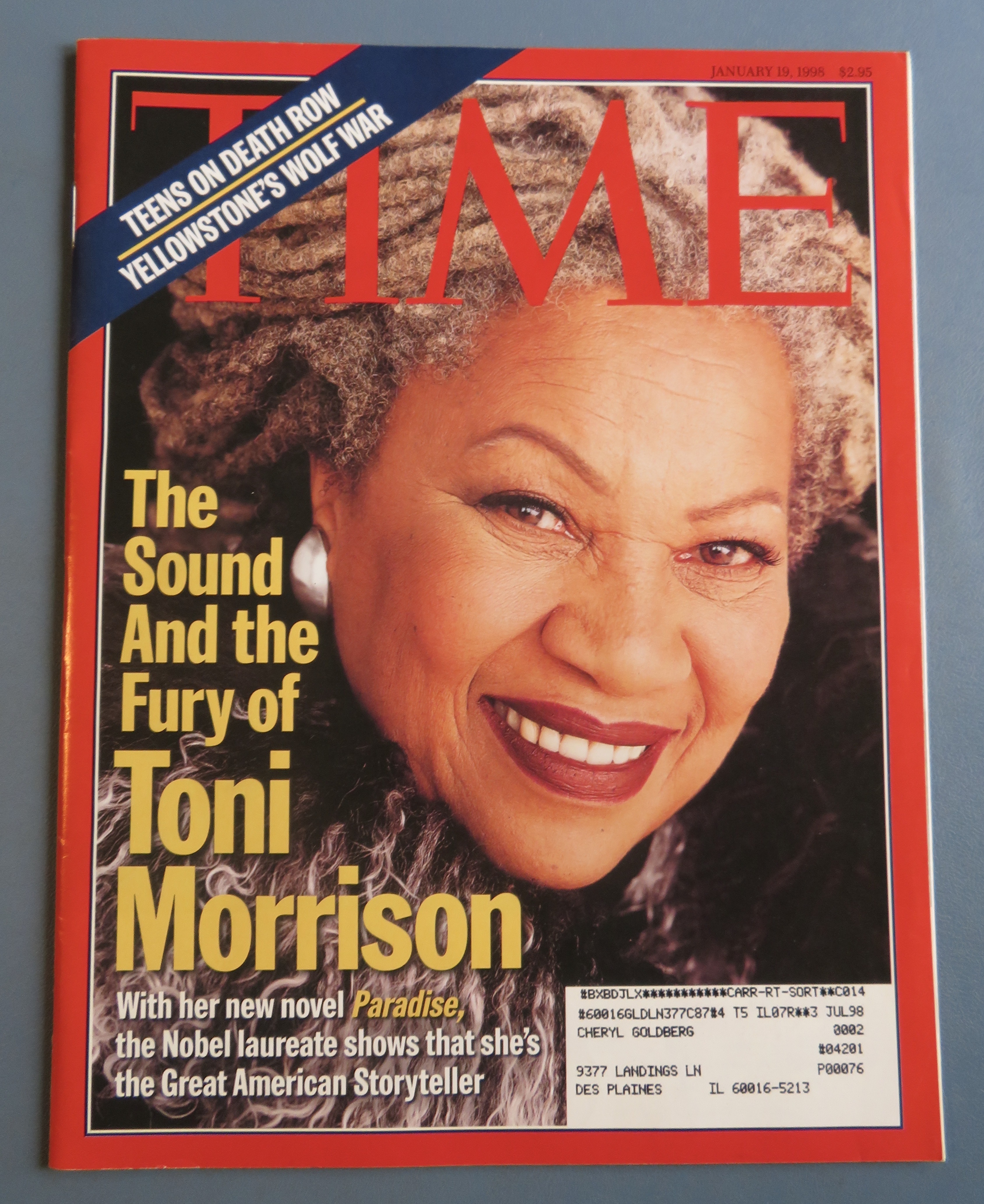 Time Magazine January 19, 1998 Toni Morrison (Paradise)