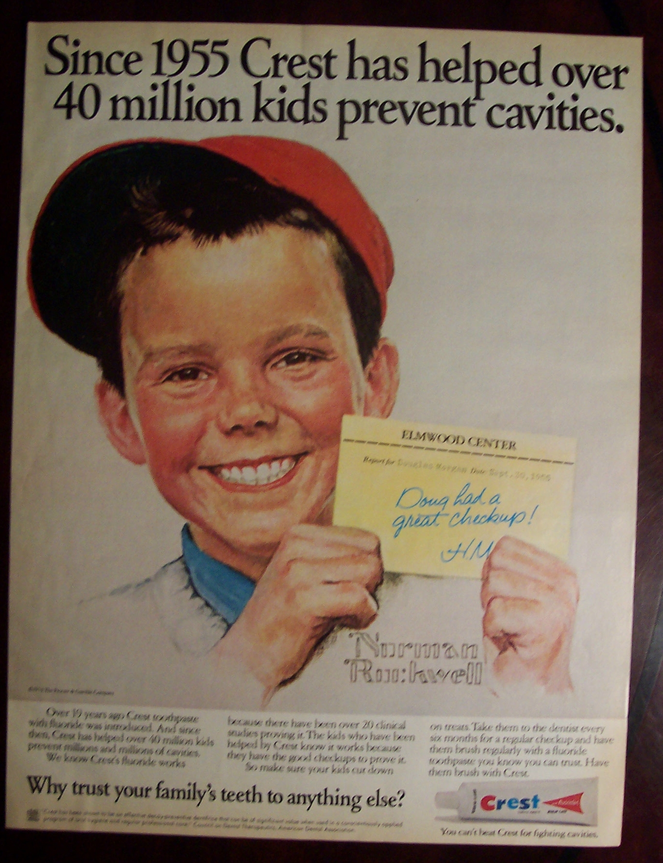 Norman Rockwell 1975 Crest Toothpaste Ad