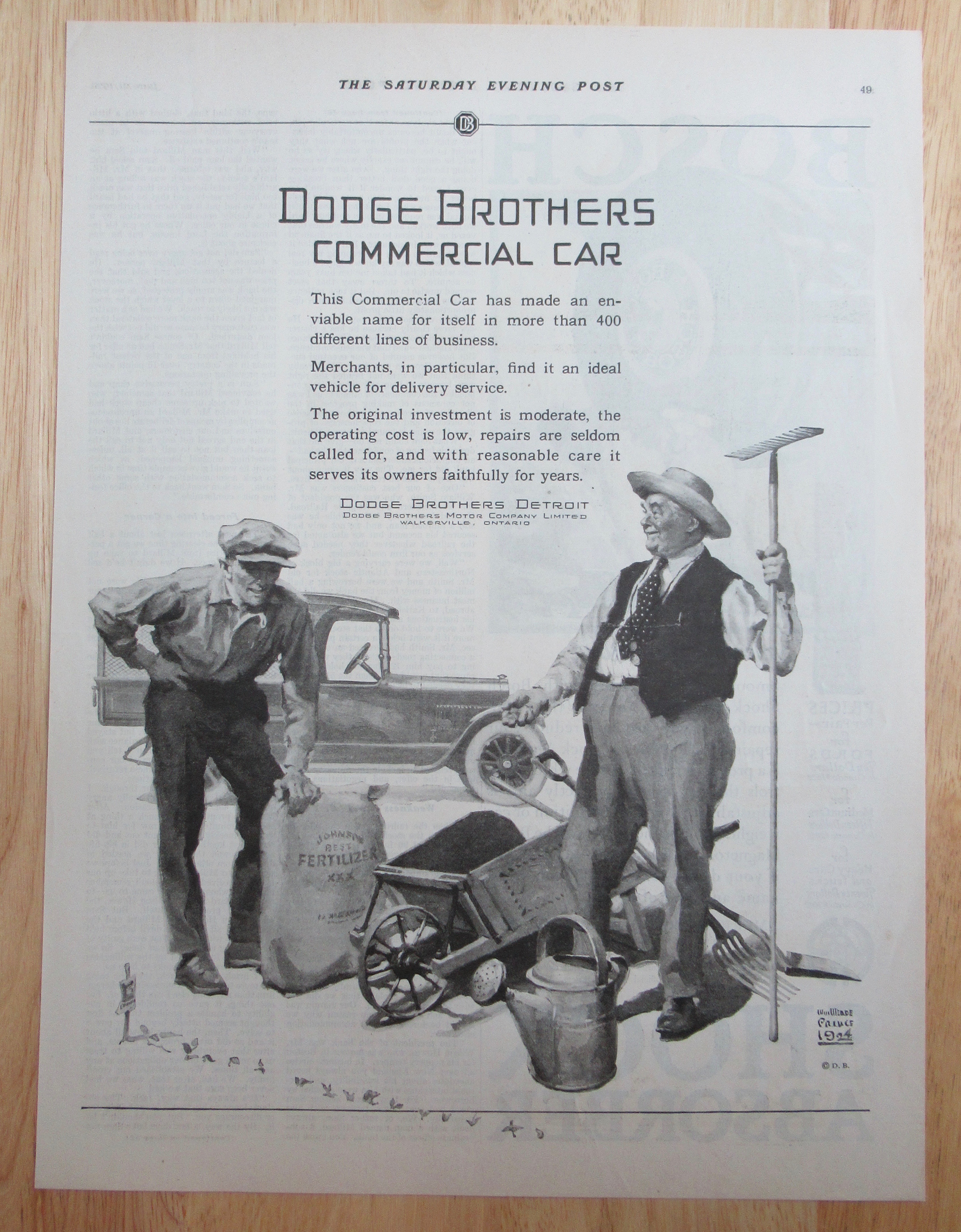 1924 Dodge Brothers Automobile with Commercial Car