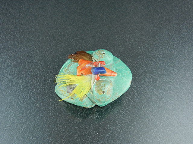 Native American Turquoise Hand Carved Frog Stacey Turpe