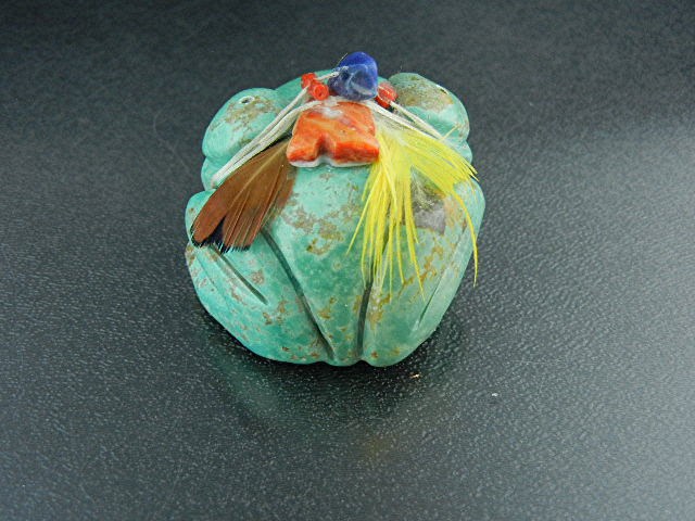 Native American Turquoise Hand Carved Frog Stacey Turpe