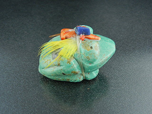 Native American Turquoise Hand Carved Frog Stacey Turpe