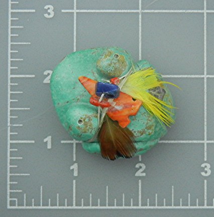 Native American Turquoise Hand Carved Frog Stacey Turpe