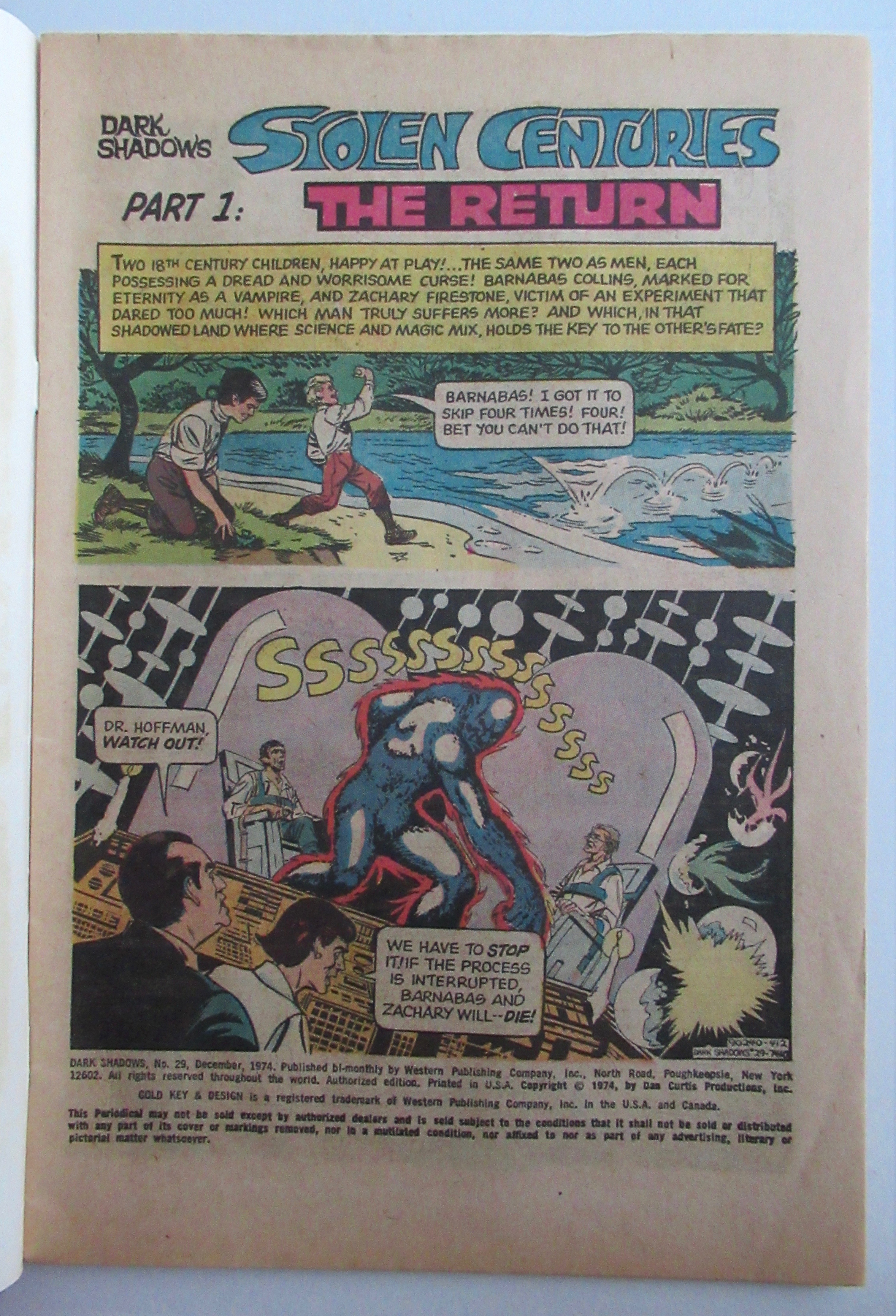 Dark Shadows Comic December 1974 Stolen Centuries
