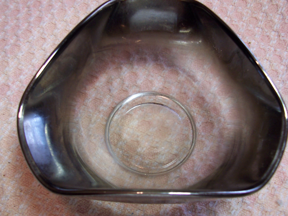 Flash Glass Bowl Silver Triangle Shape