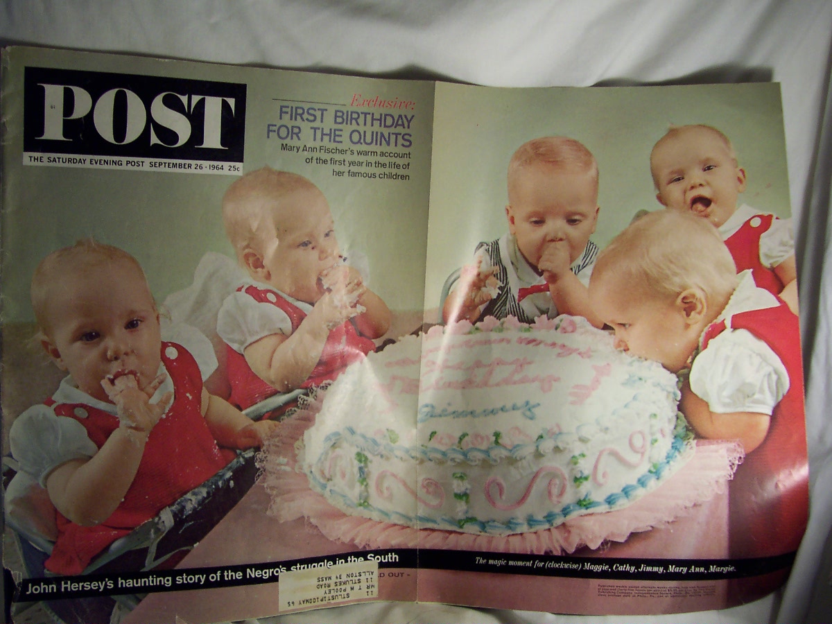 Fischer Quints 1st BDay Saturday Evening Post