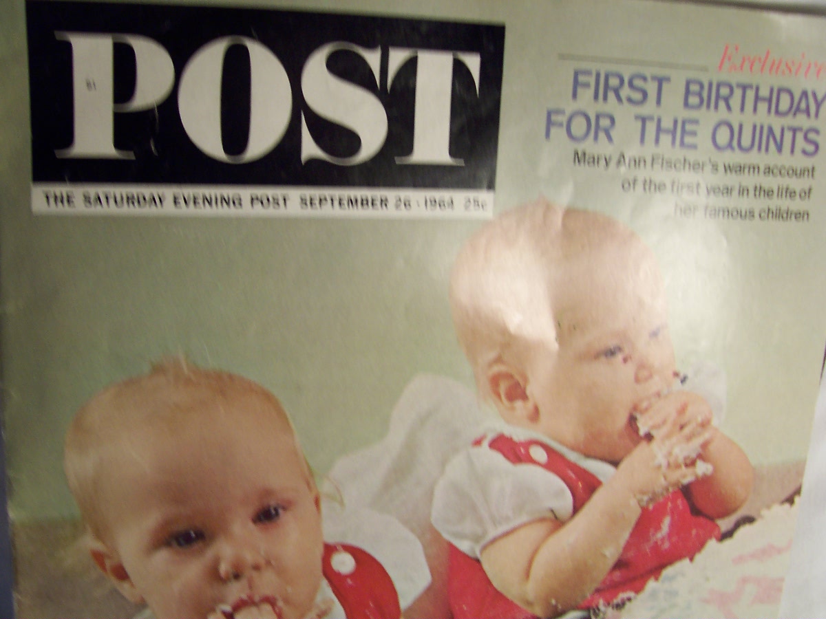 Fischer Quints 1st BDay Saturday Evening Post