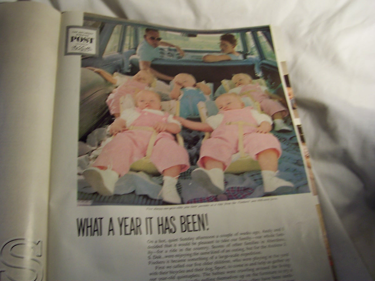 Fischer Quints 1st BDay Saturday Evening Post