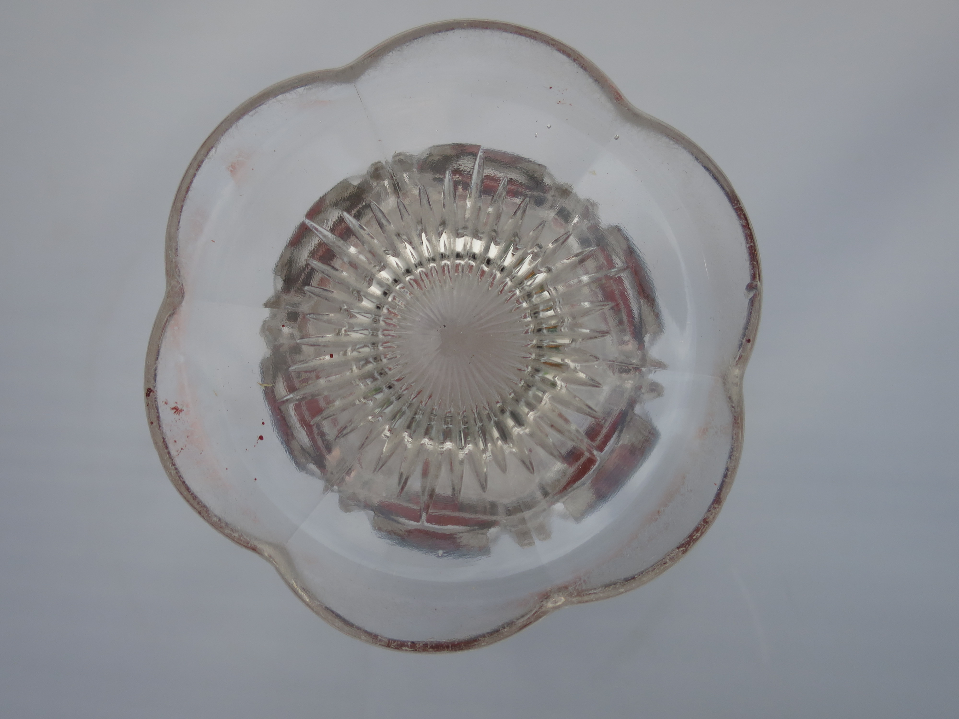 Ruby Red Snow Flake Saw Tooth Sugar Bowl with Gold Trim