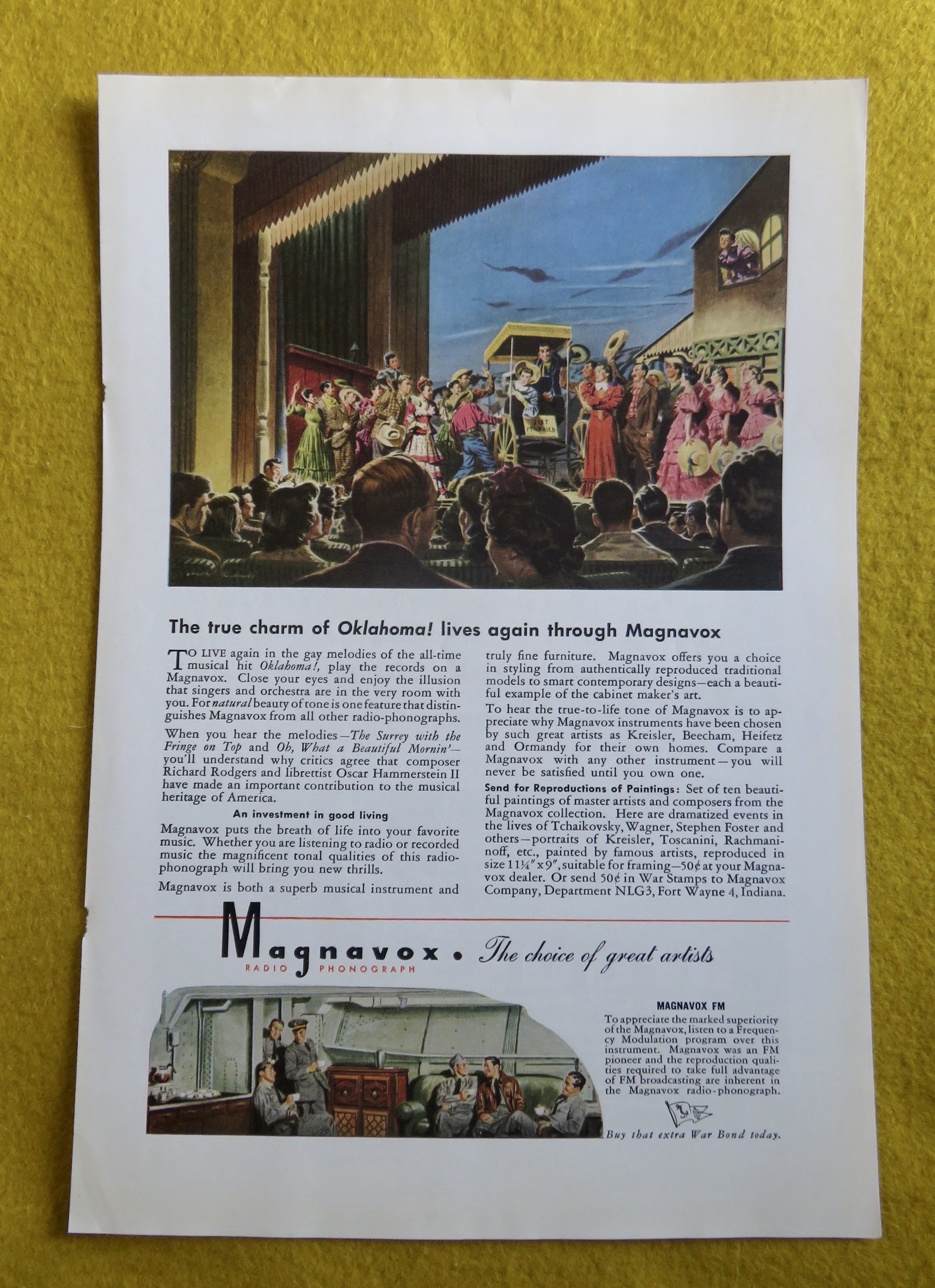 1945 Magnavox Radio Phonograph with Oklahoma