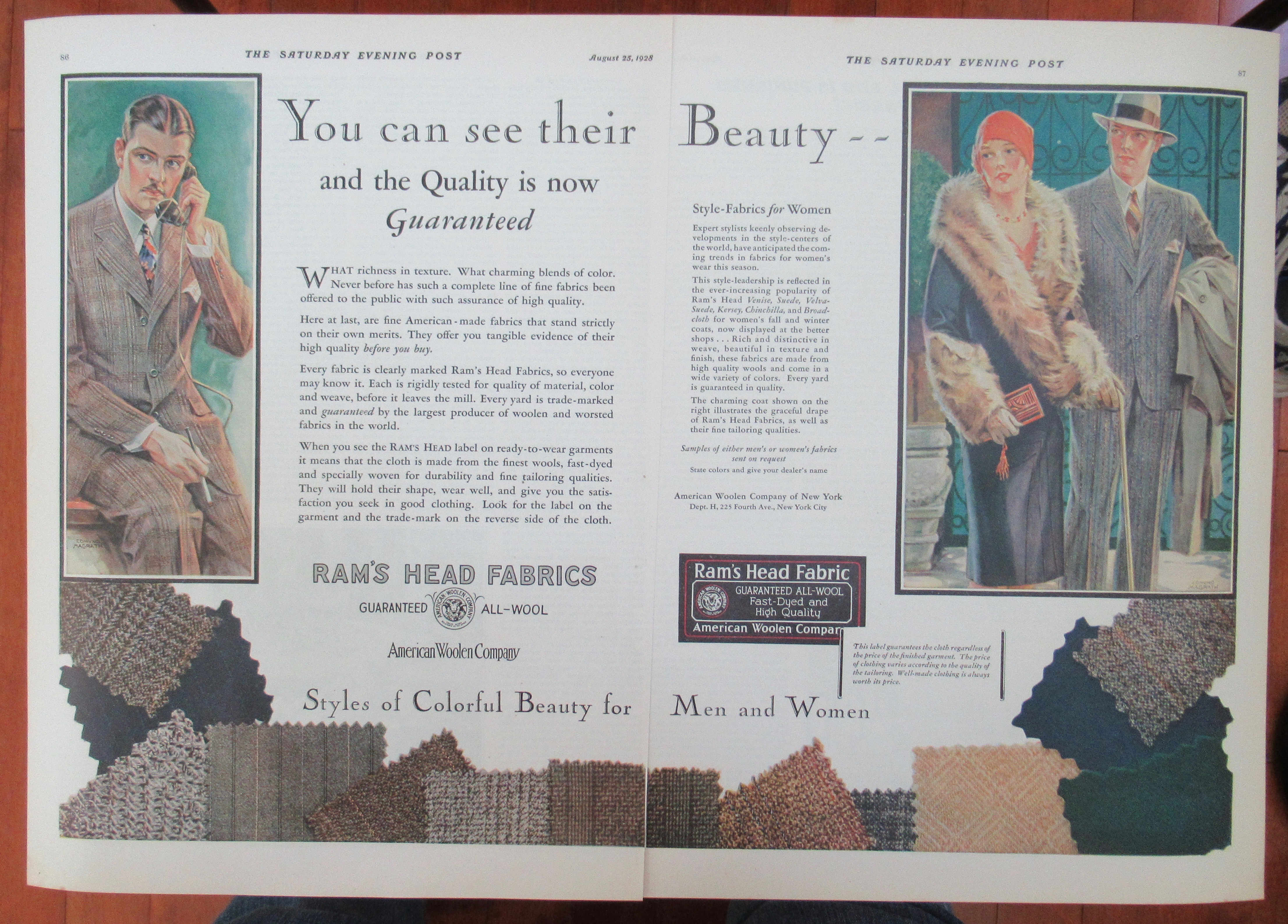 1928 Ram's Head Fabrics with the Quality & the Beauty