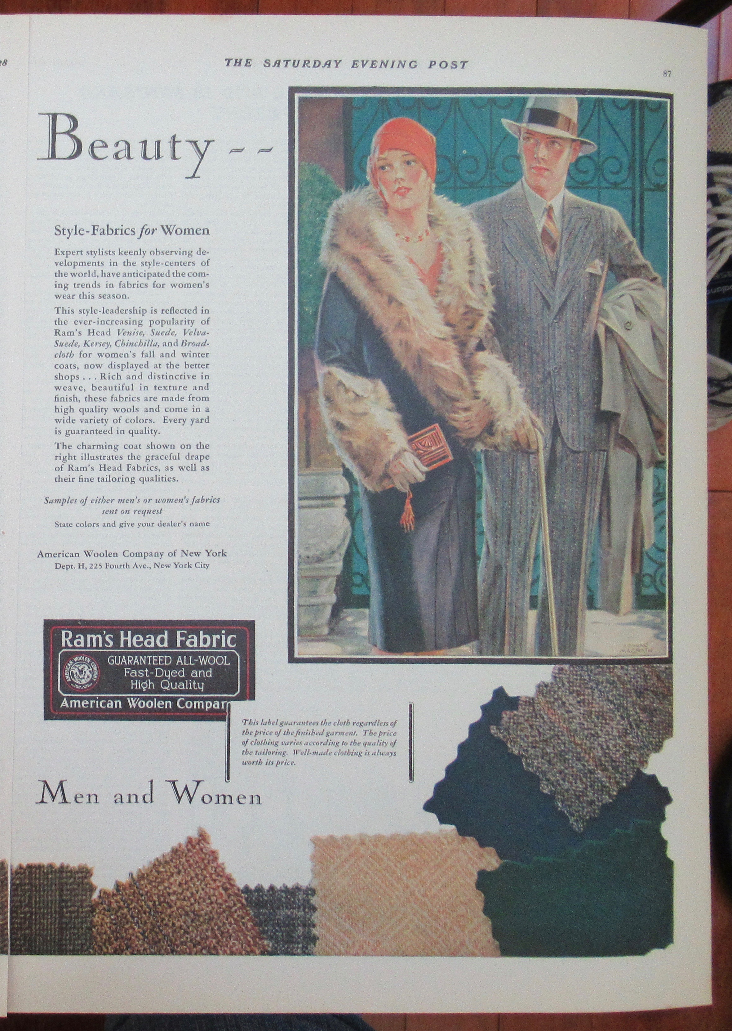 1928 Ram's Head Fabrics with the Quality & the Beauty