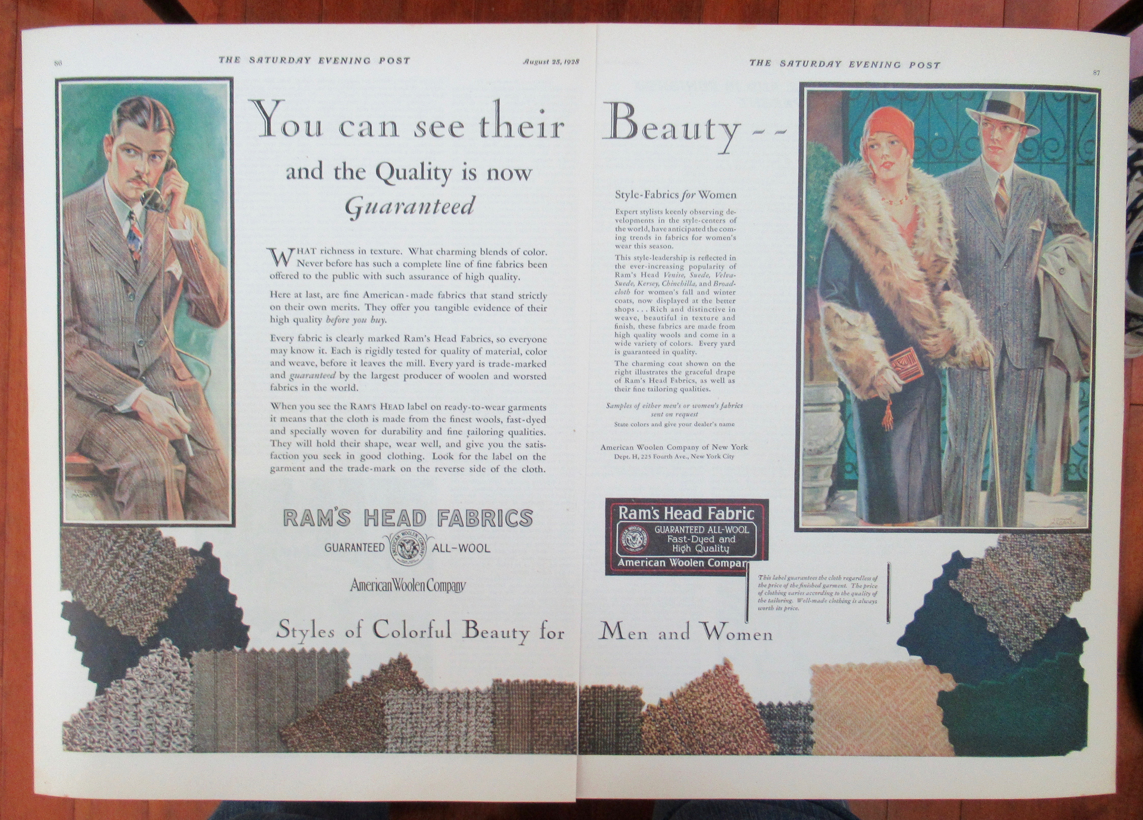 1928 Ram's Head Fabrics with the Quality & the Beauty