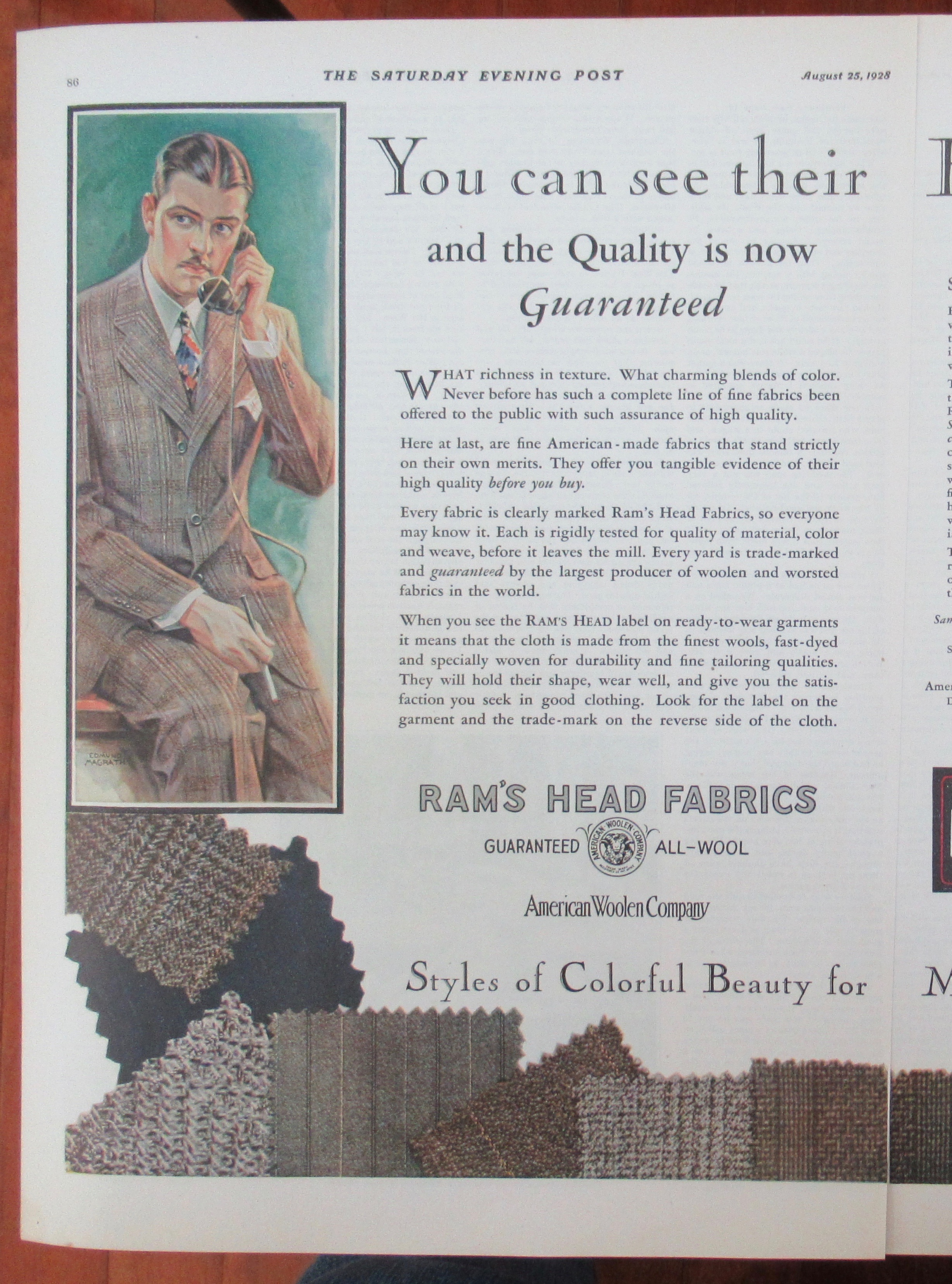 1928 Ram's Head Fabrics with the Quality & the Beauty