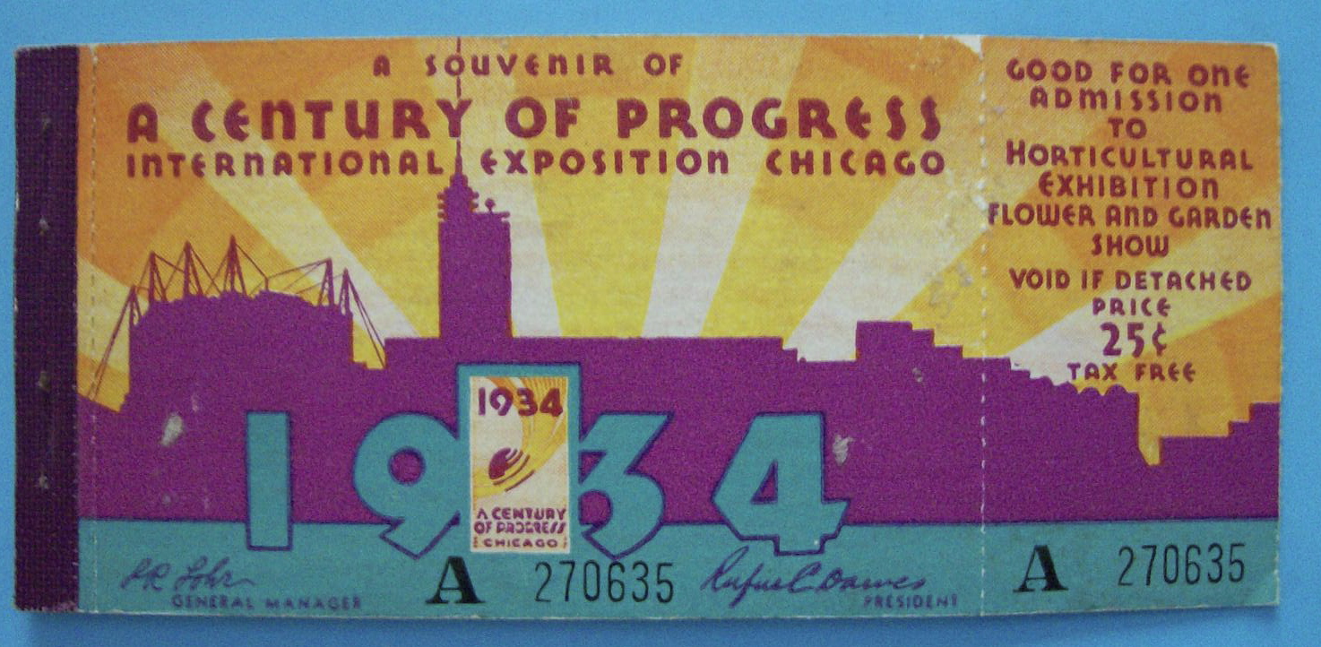 1934 Century Of Progress Admission Ticket Booklet