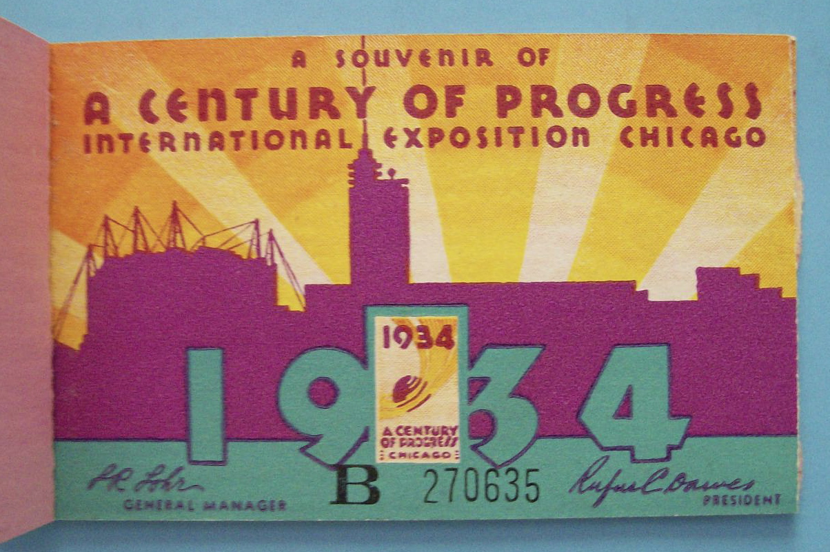 1934 Century Of Progress Admission Ticket Booklet