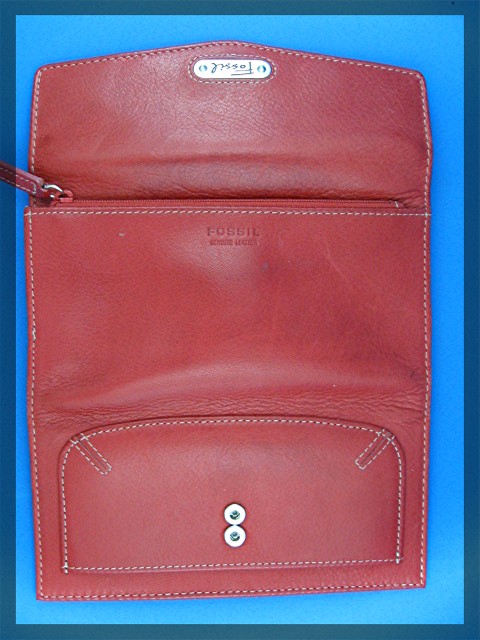 Fossil checkbook clutch in red leather