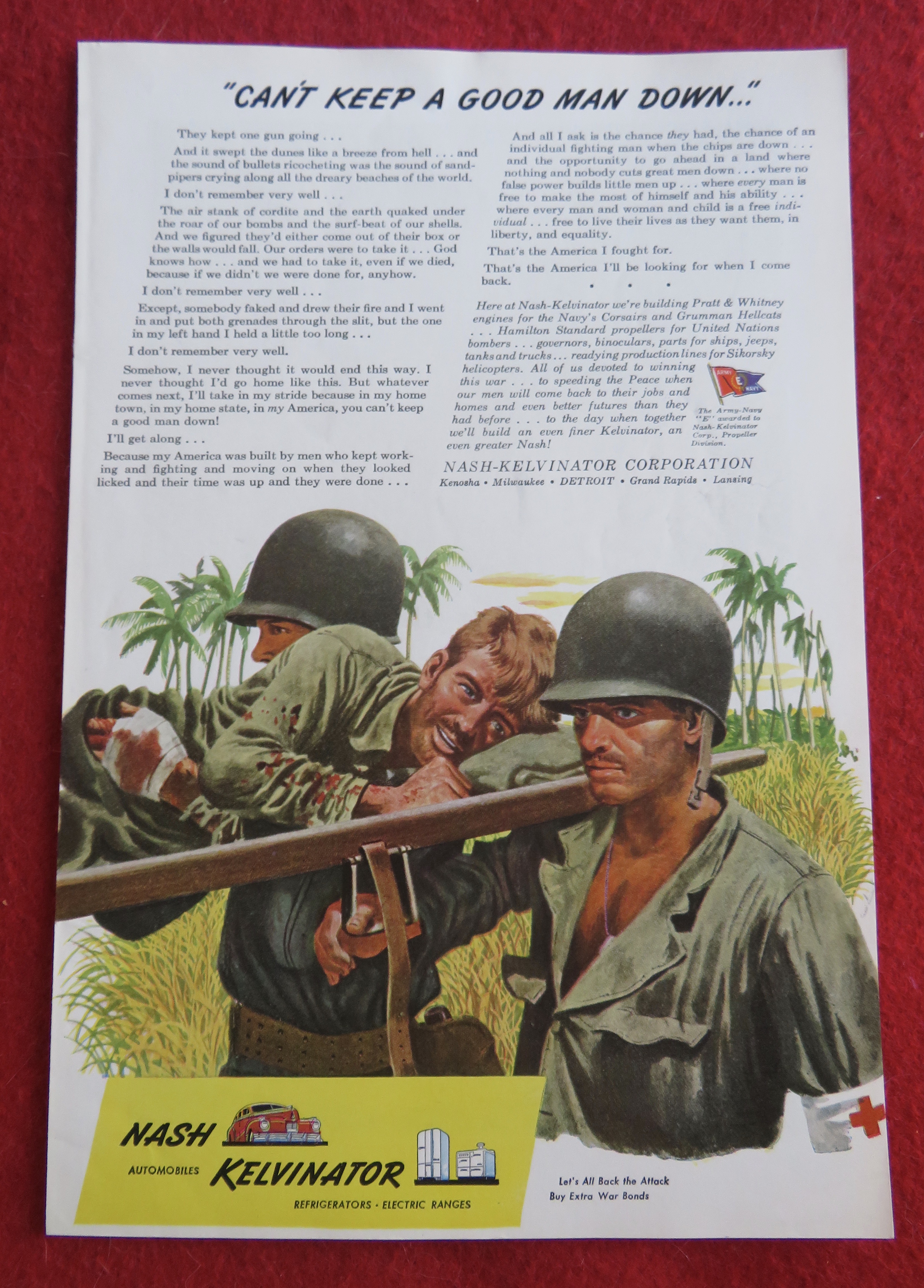 1944 Nash Kelvinator with Soldiers Carrying Soldier
