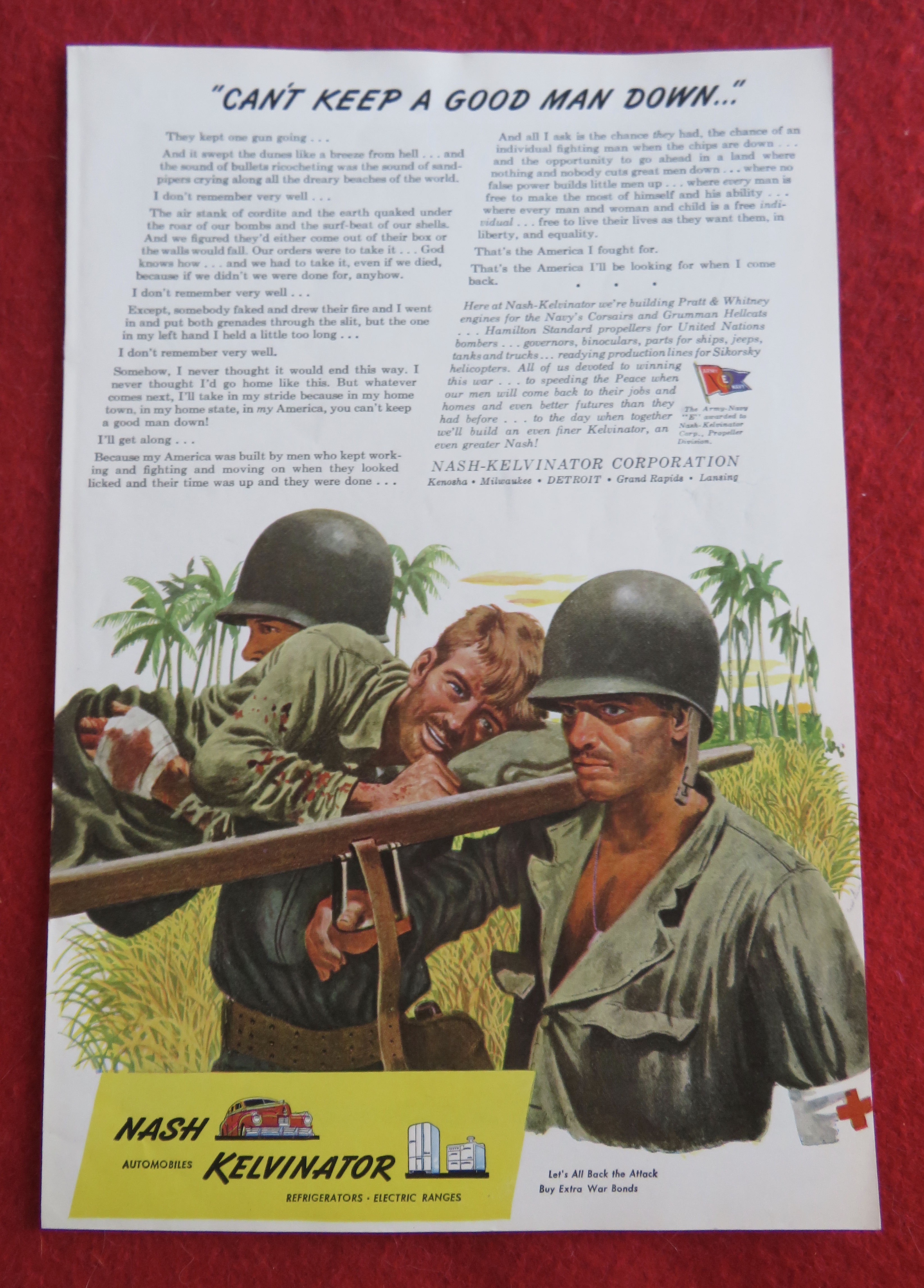 1944 Nash Kelvinator with Soldiers Carrying Soldier
