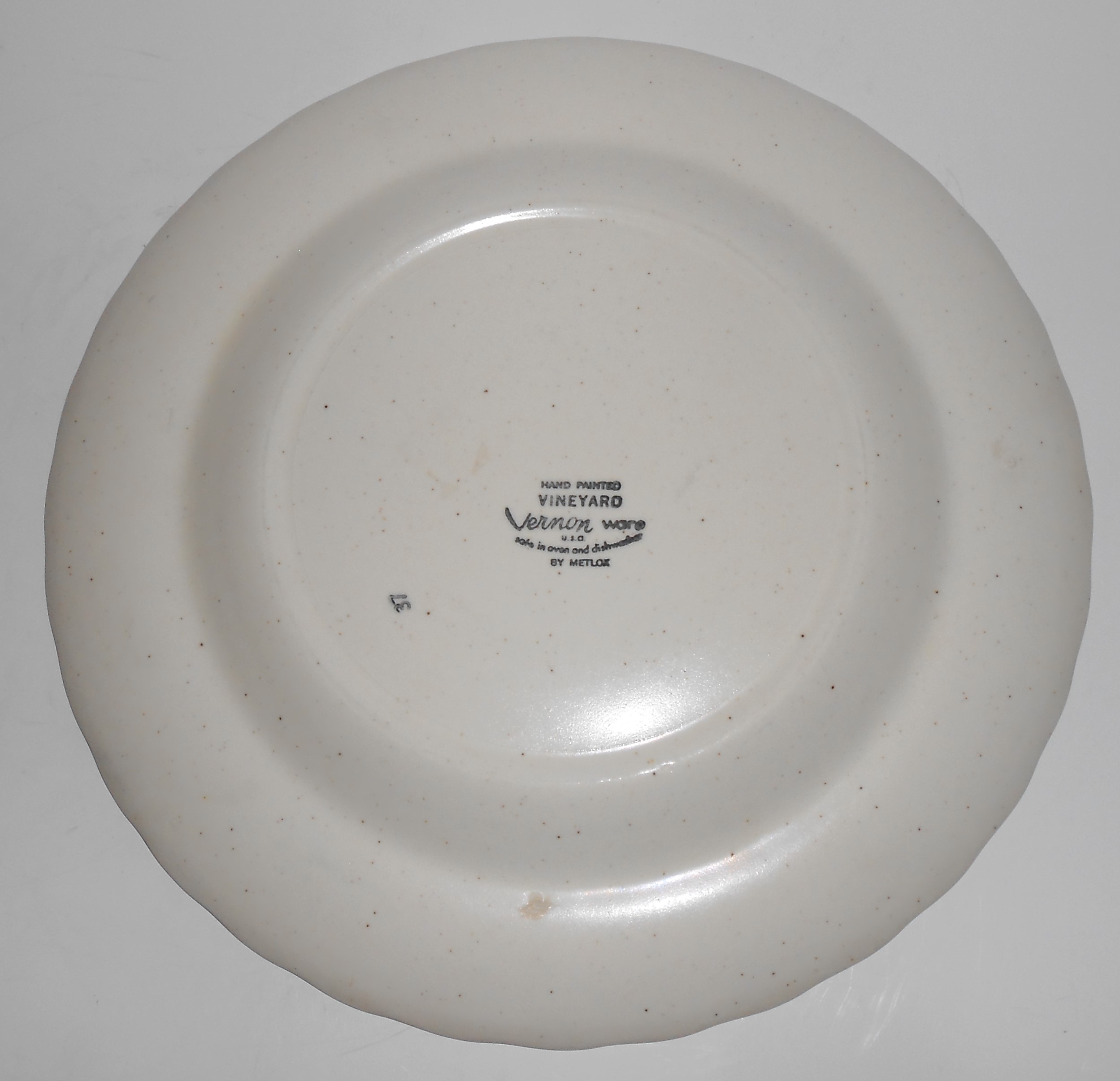 Metlox Pottery Vernon Ware Vineyard Dinner Plate