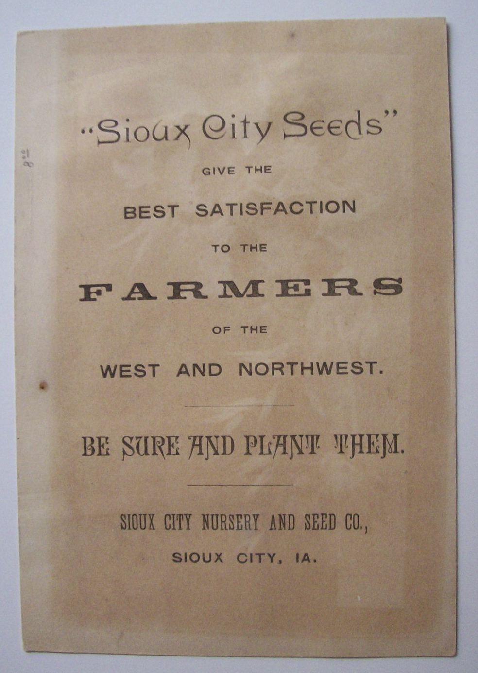 1893 Columbian Exposition Sioux City Trade Card