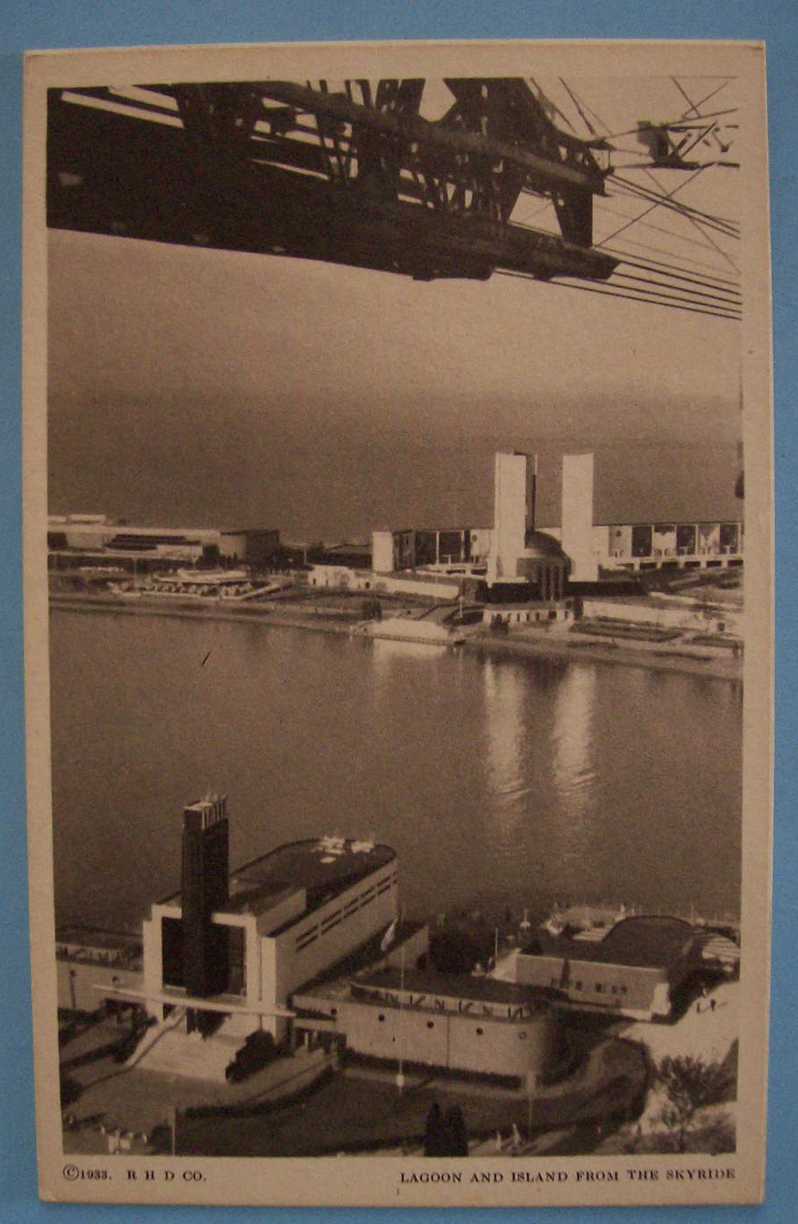 1933 Century Of Progress Lagoon & Island Postcard