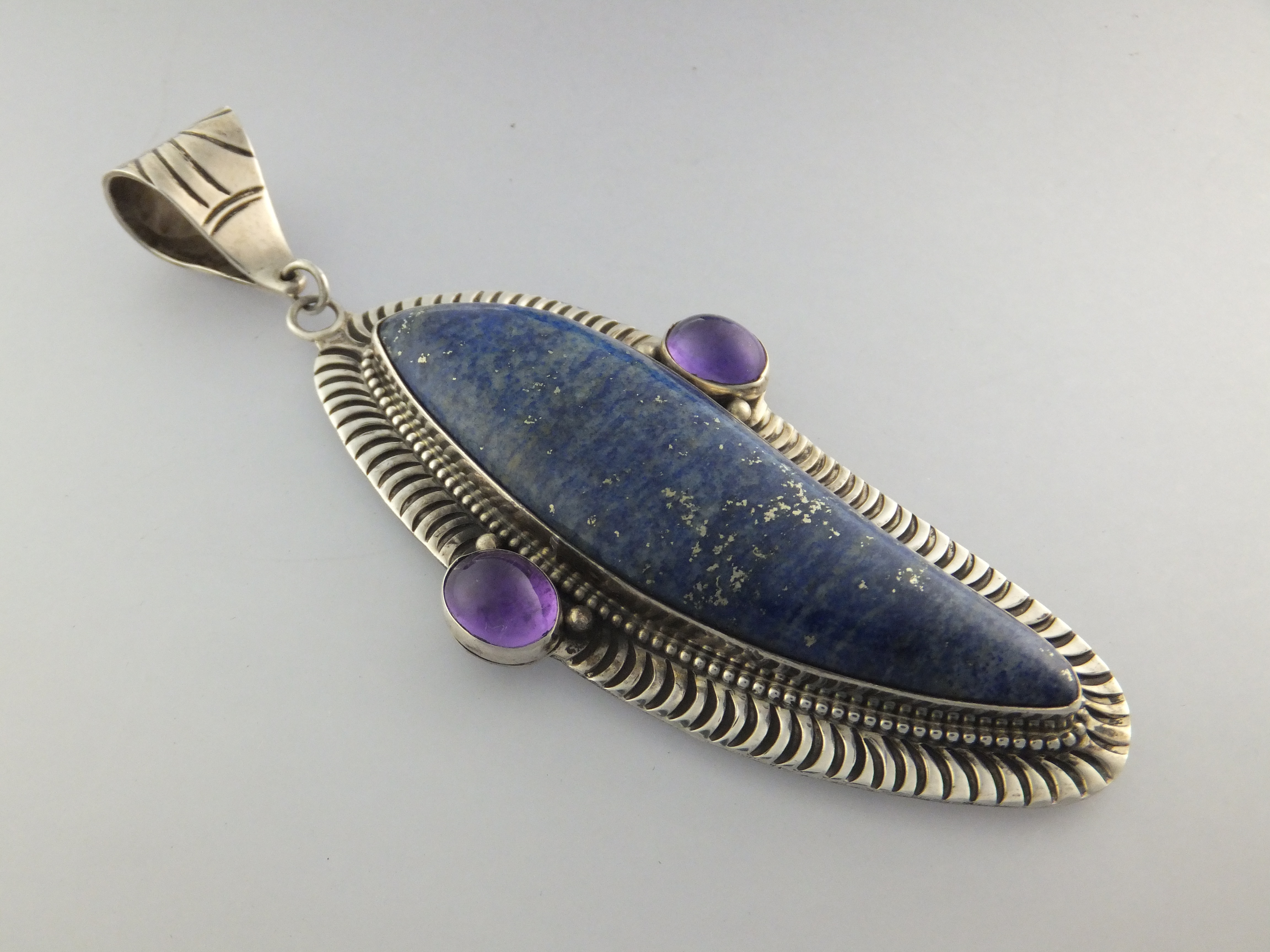 David Troutman Lapis Amethyst Sterling Silver Pendant