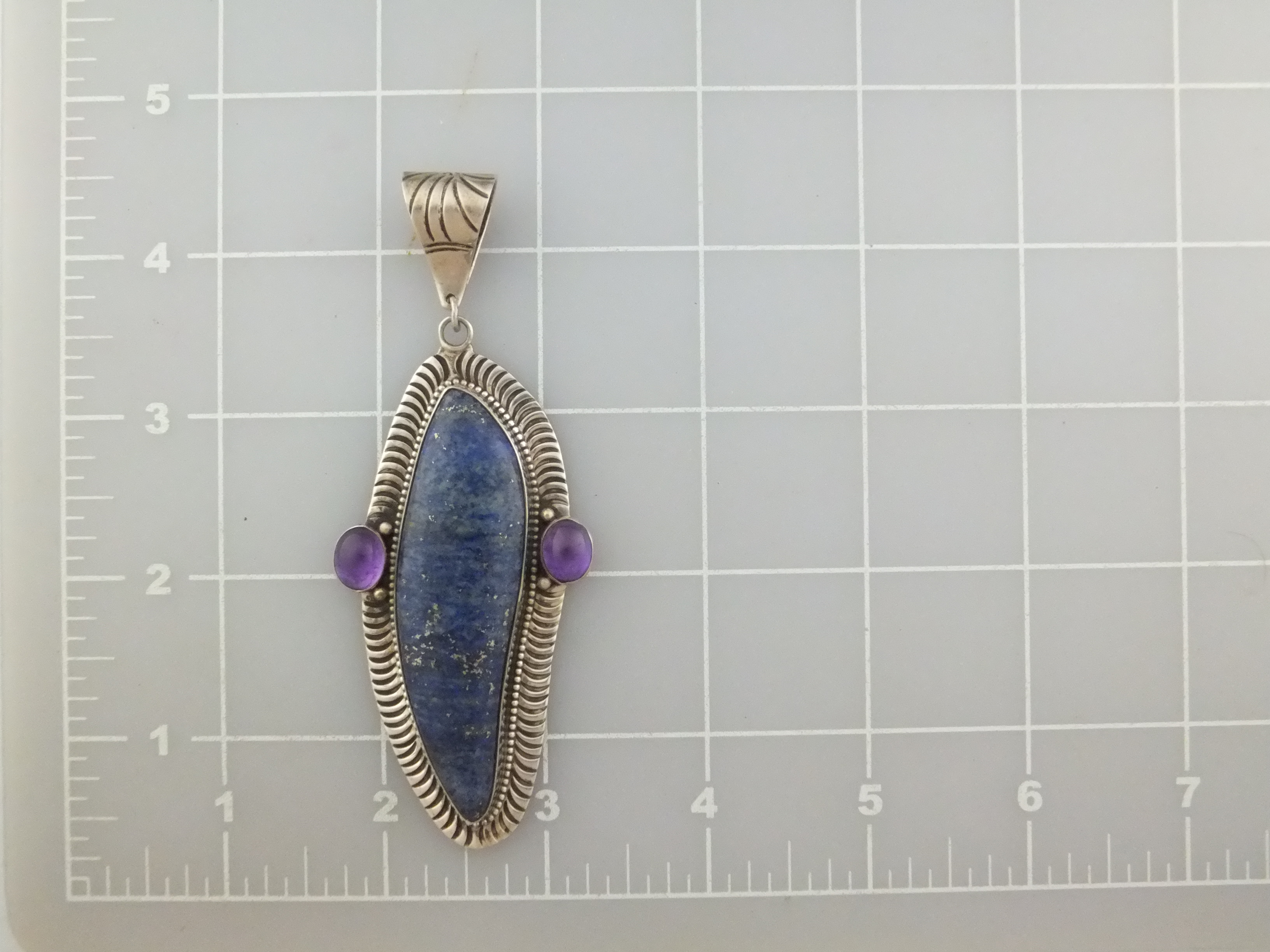 David Troutman Lapis Amethyst Sterling Silver Pendant