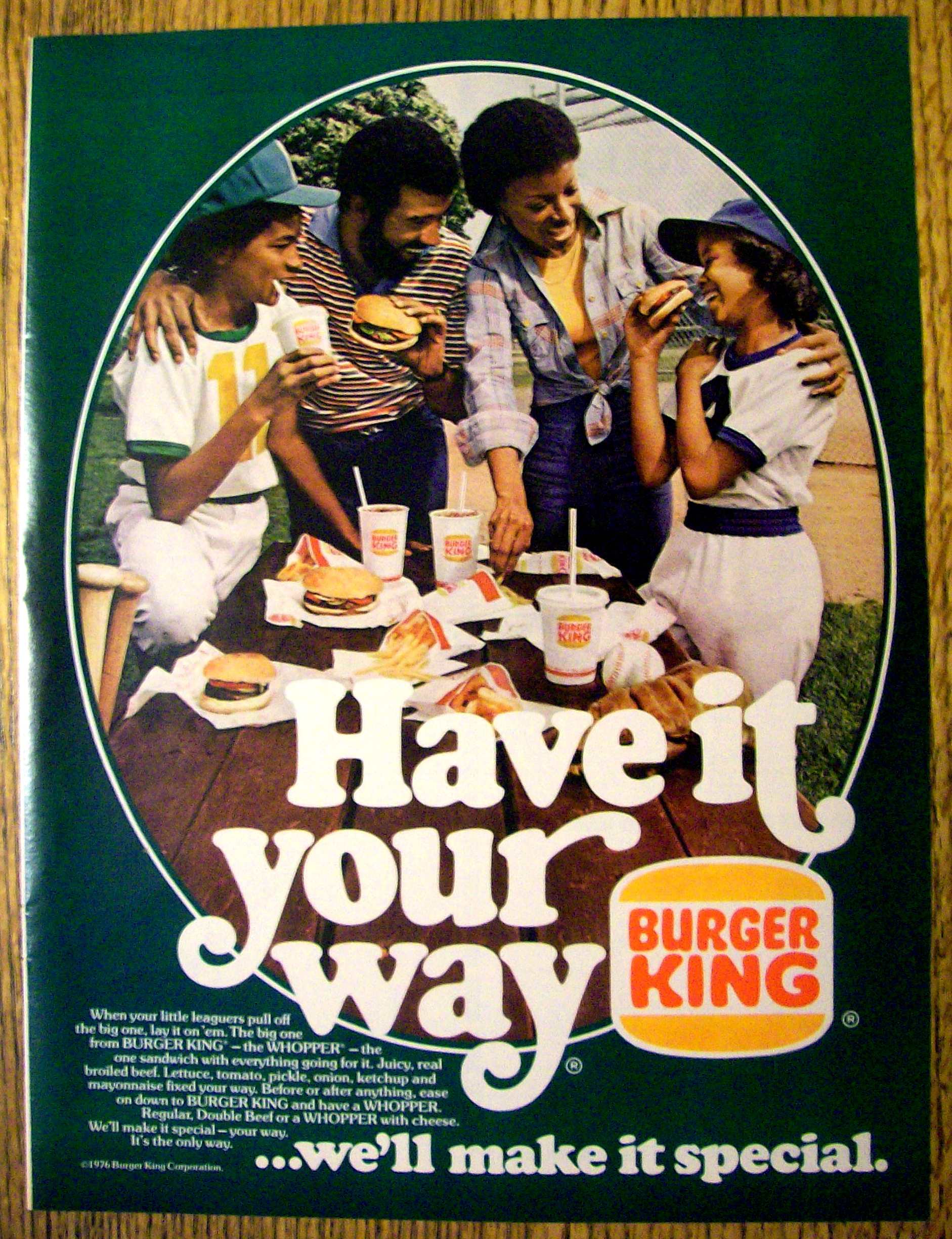 1976 Burger King with Family That Have's It Your Way