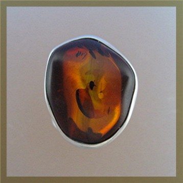 Baltic Amber and Sterling Silver Ring by Starborn