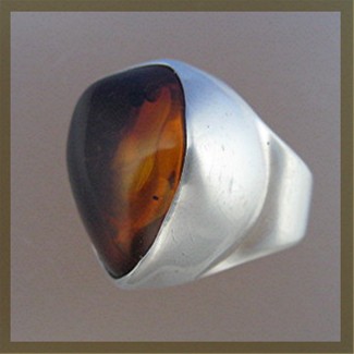 Baltic Amber and Sterling Silver Ring by Starborn