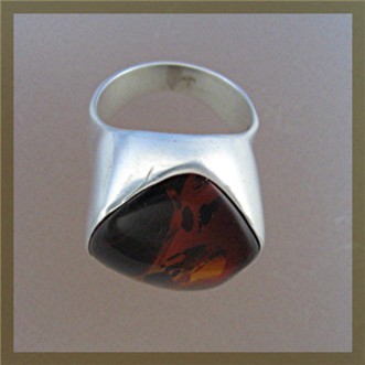 Baltic Amber and Sterling Silver Ring by Starborn