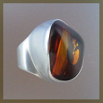 Baltic Amber and Sterling Silver Ring by Starborn