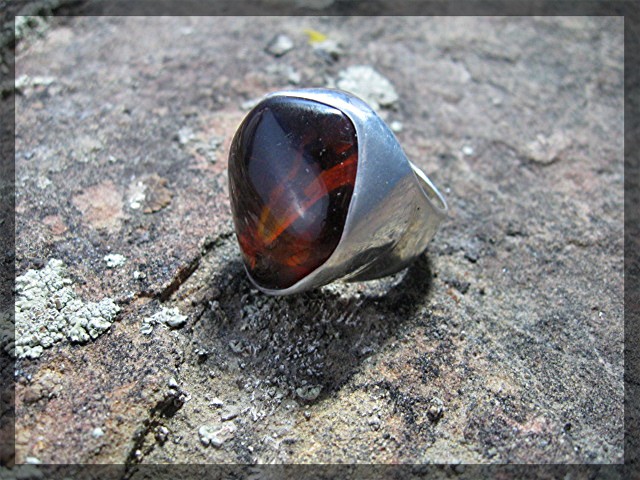 Baltic Amber and Sterling Silver Ring by Starborn