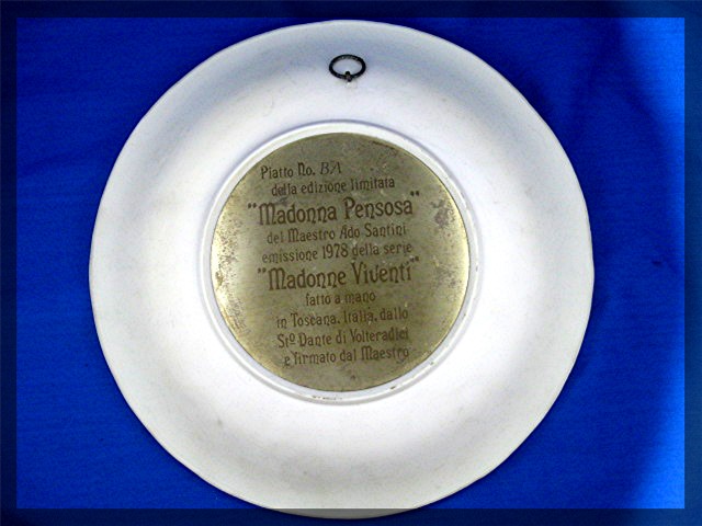 Pensive Madonna LIving Madonnas Plate