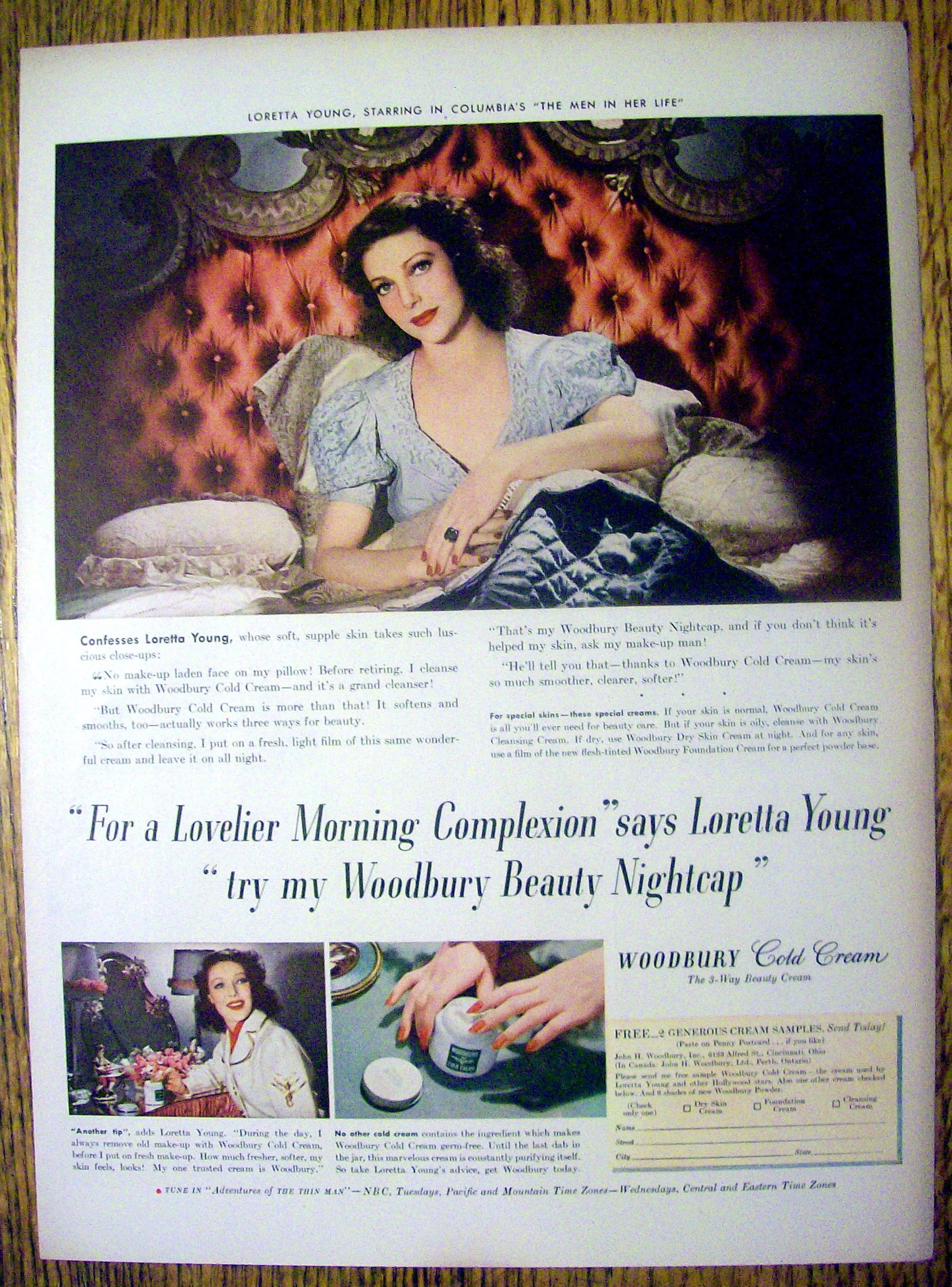 1941 Woodbury Cold Cream with Loretta Young