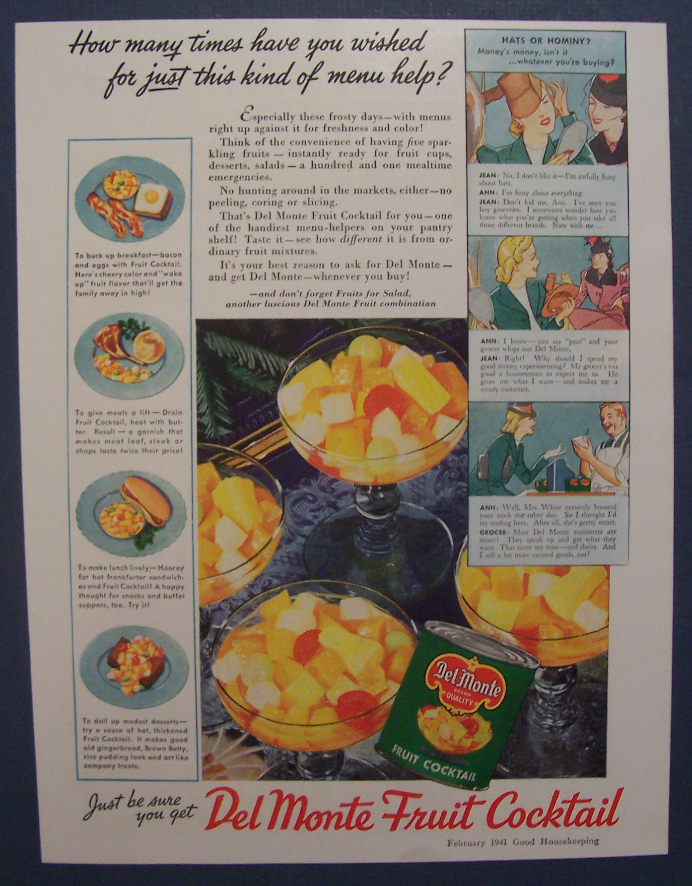 1941  Del  Monte  Fruit  Cocktail